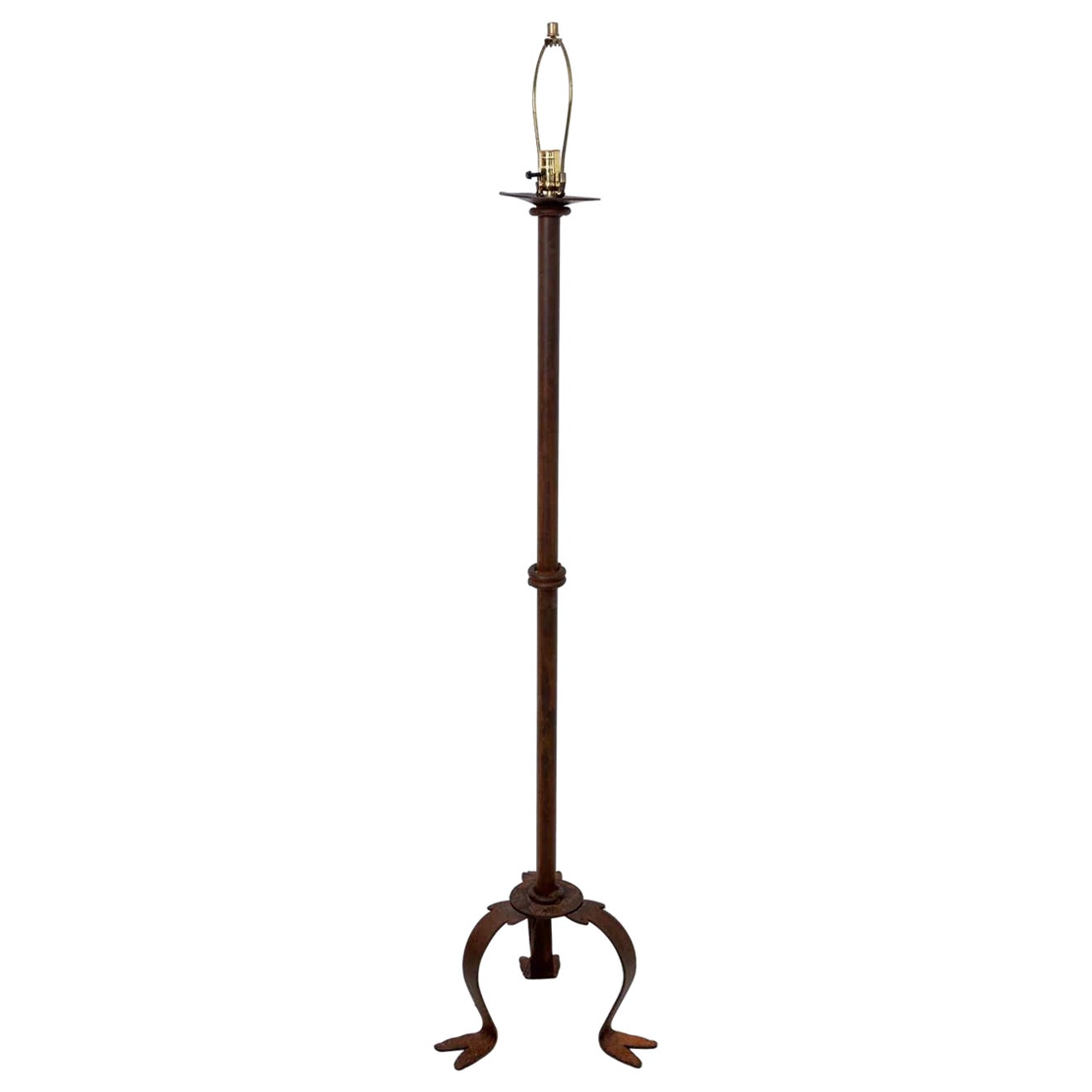 Wrought Iron Floor Lamp on Tripod Base