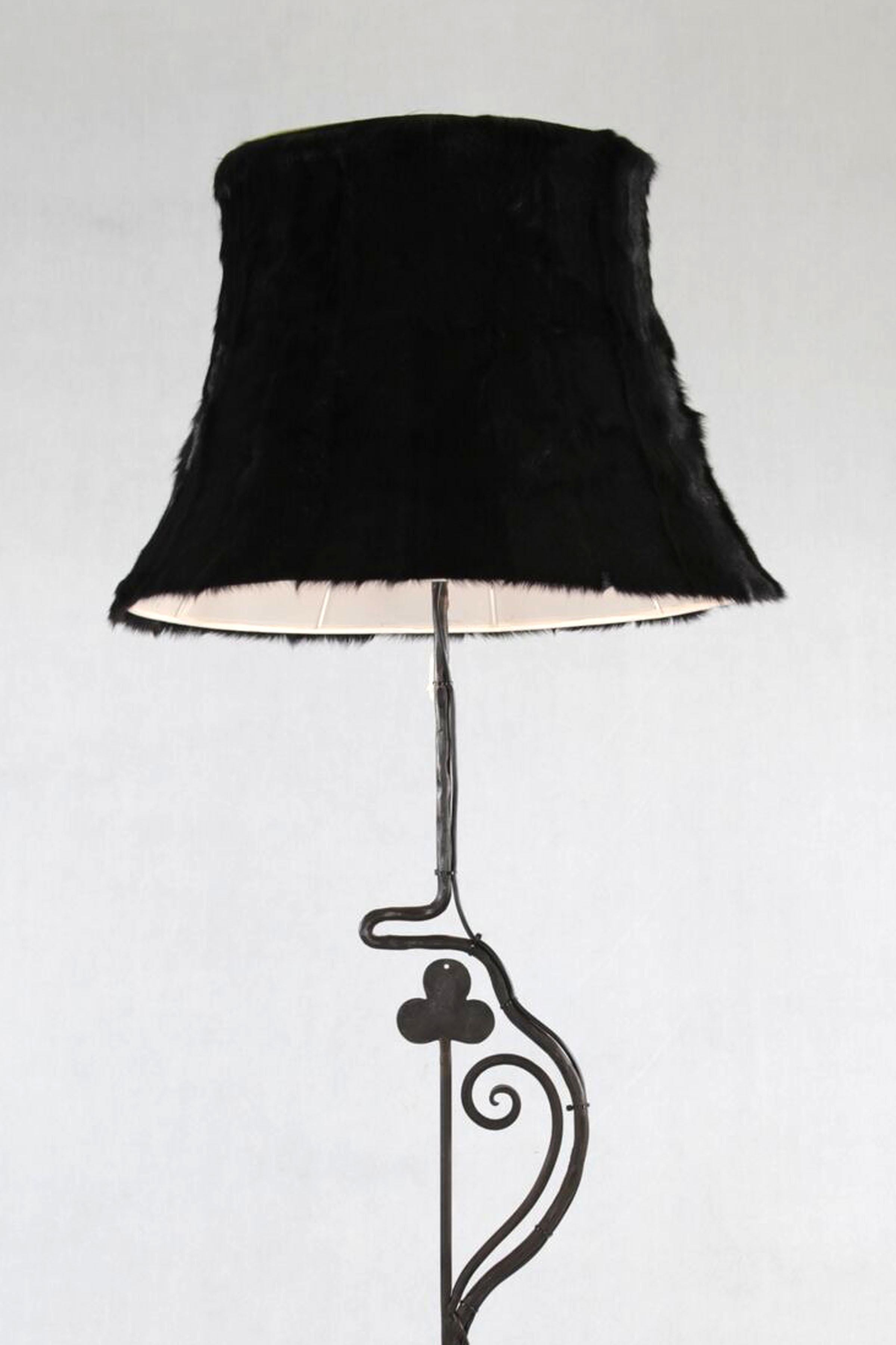 black wrought iron floor lamps