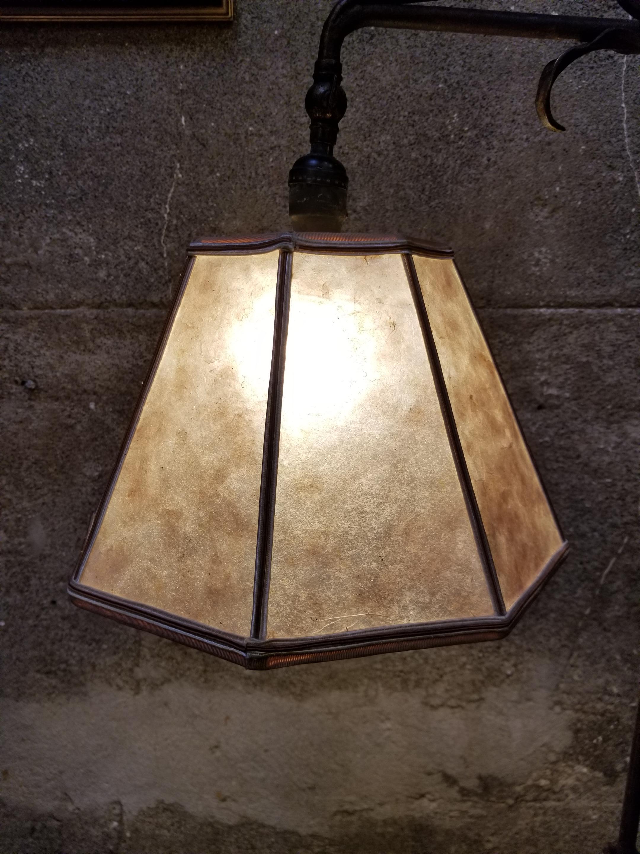 Wrought Iron Floor Lamp with Mica Shade 3