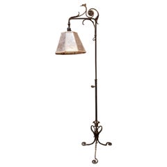 Wrought Iron Floor Lamp with Mica Shade