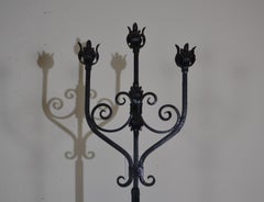 Wrought Iron Floor Torchieres Set of 2