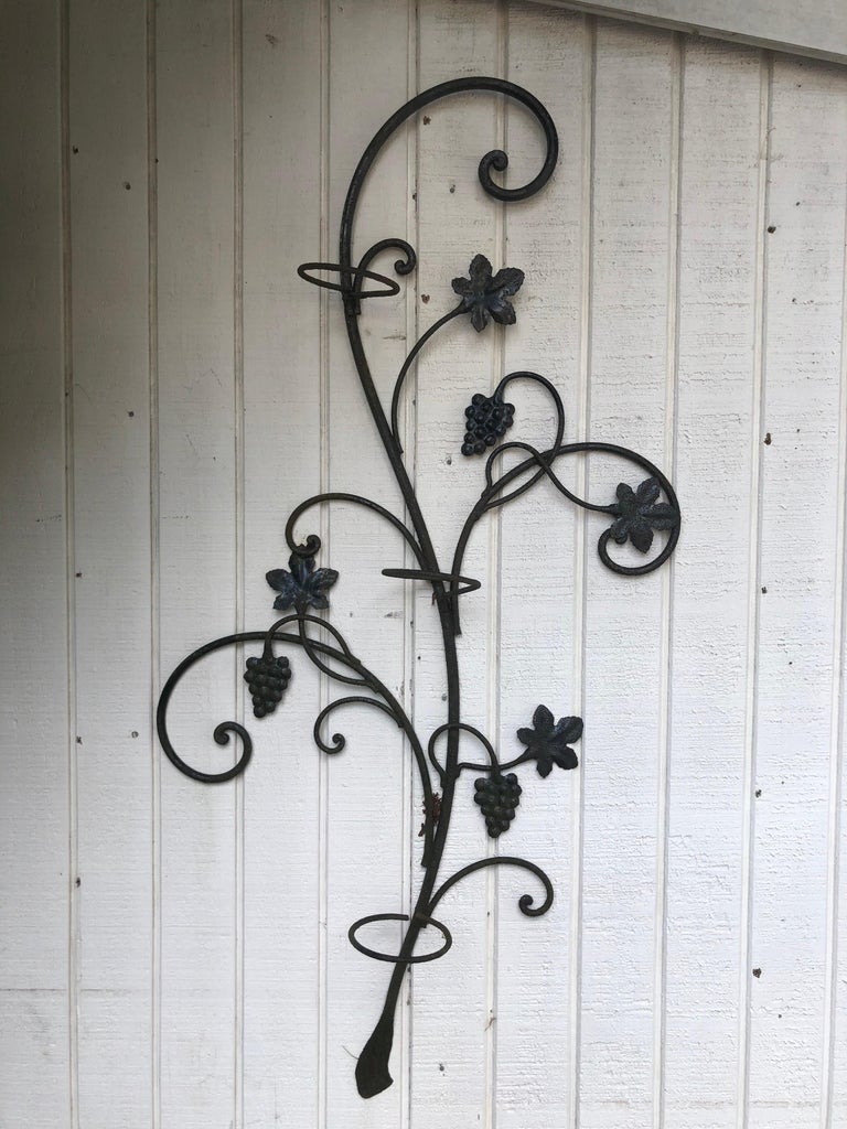Wrought Iron Floral Garden Wall Decor For Sale at 1stDibs wrought