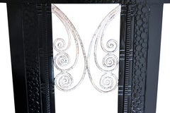 Wrought Iron French 1930's Art Deco Console Table Lacquered and Silver Plated