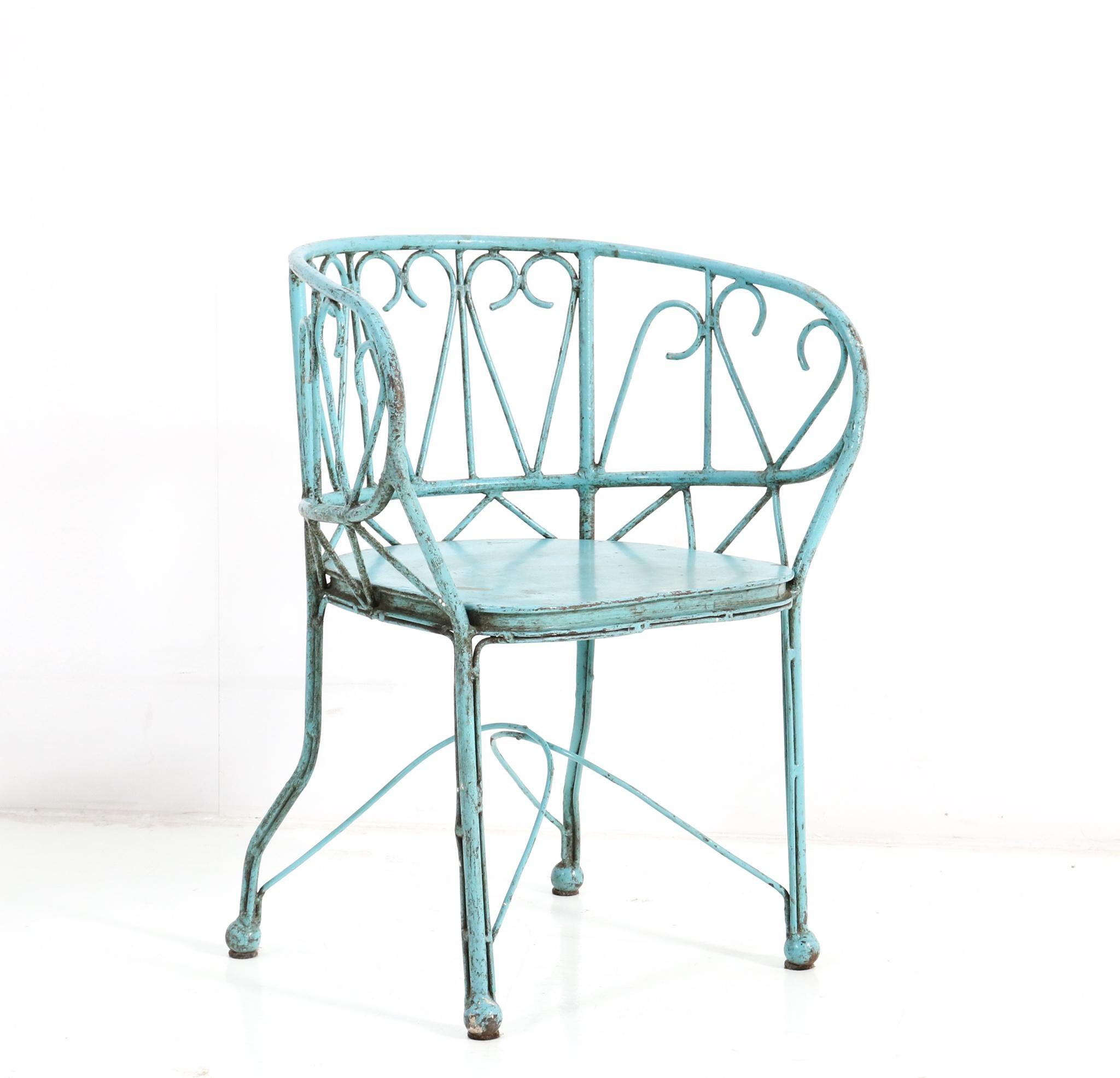 Wrought Iron French Art Nouveau Children's Armchair, 1900s In Good Condition For Sale In Amsterdam, NL