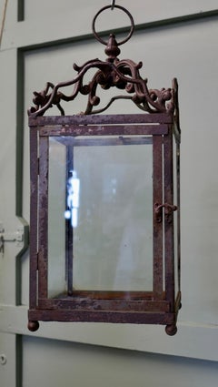 Wrought Iron French Arts and Crafts Hall Lantern This is a good large size