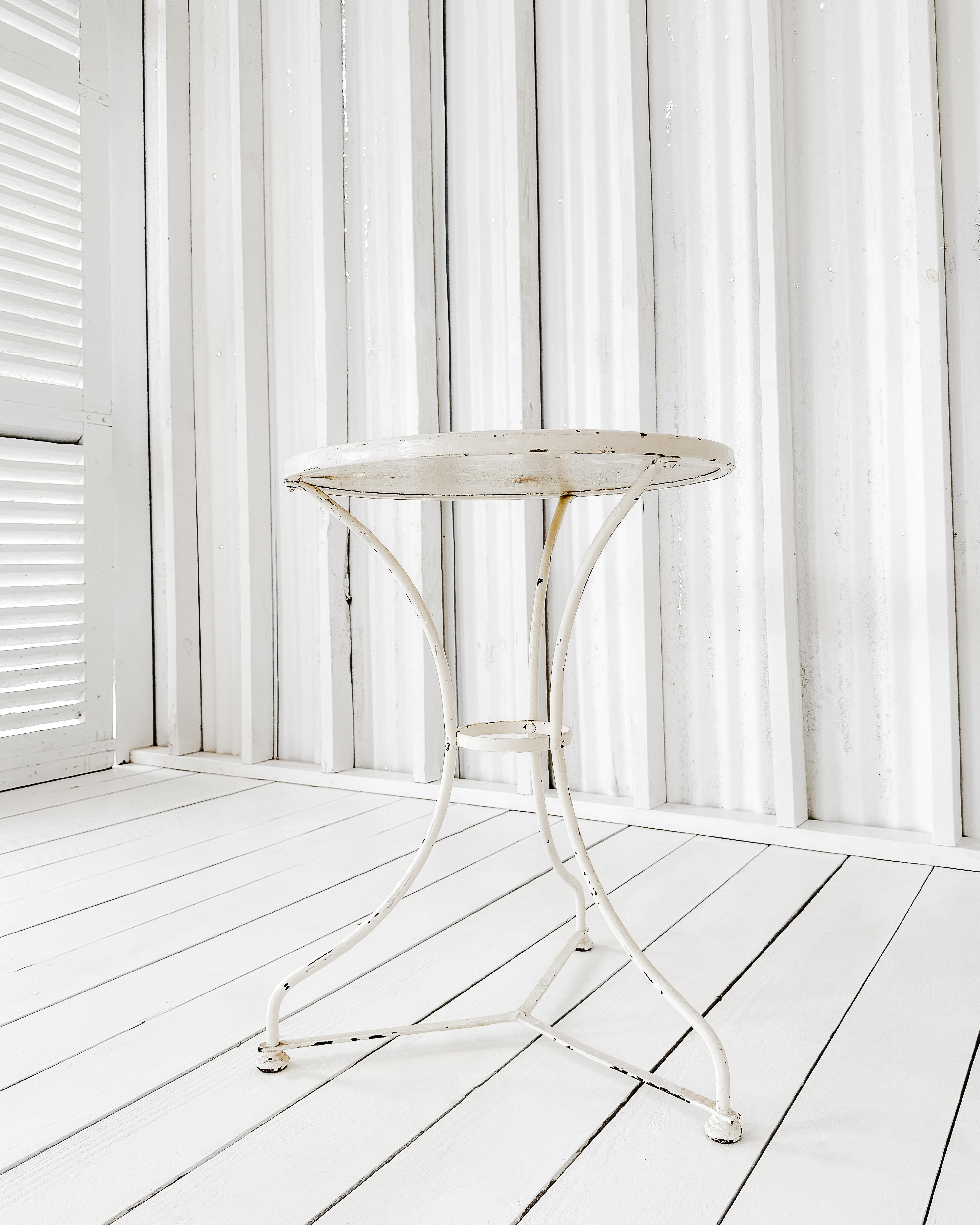 Wrought Iron French Bistro Table with Marble Top 4