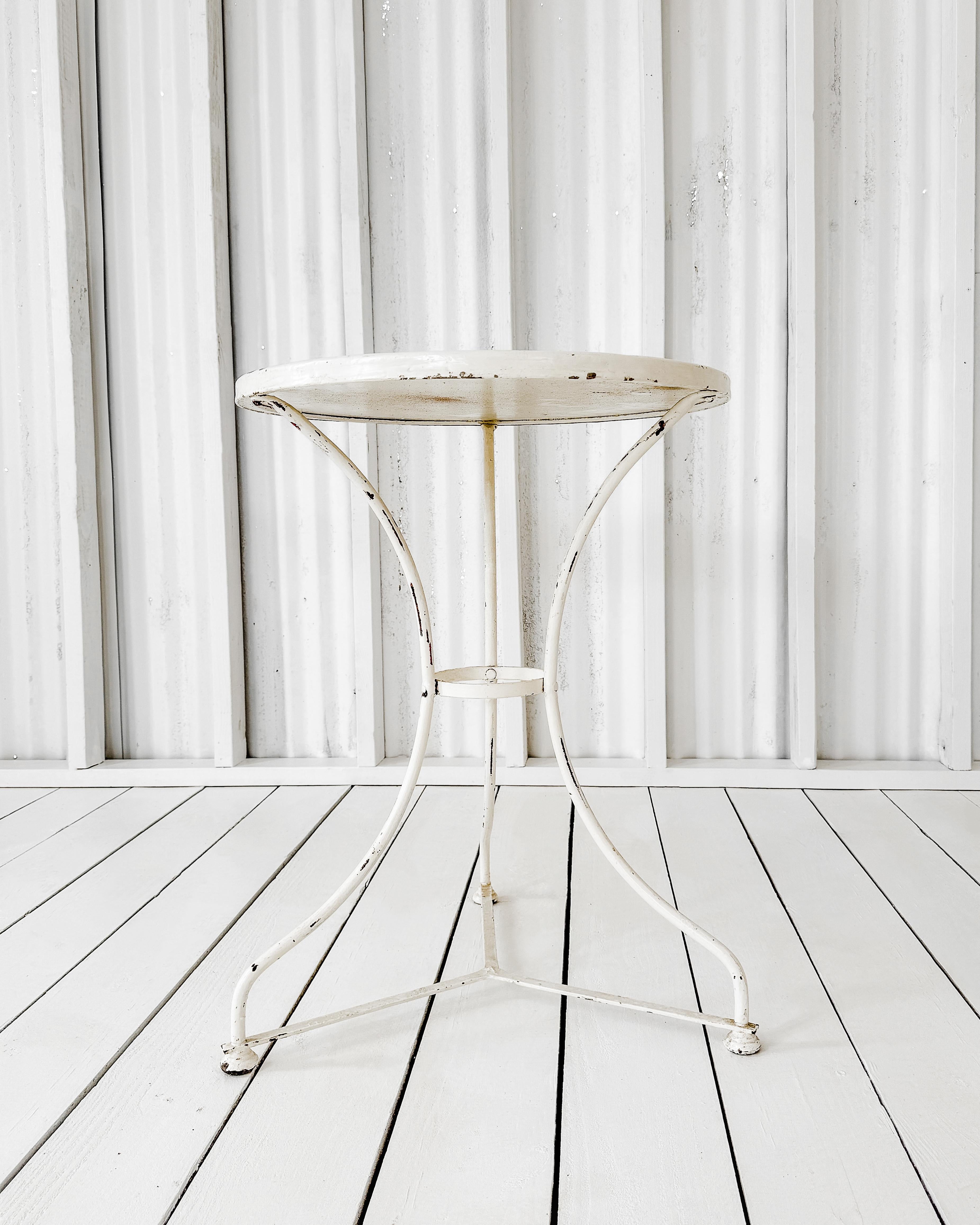 Wrought Iron French Bistro Table with Marble Top 5