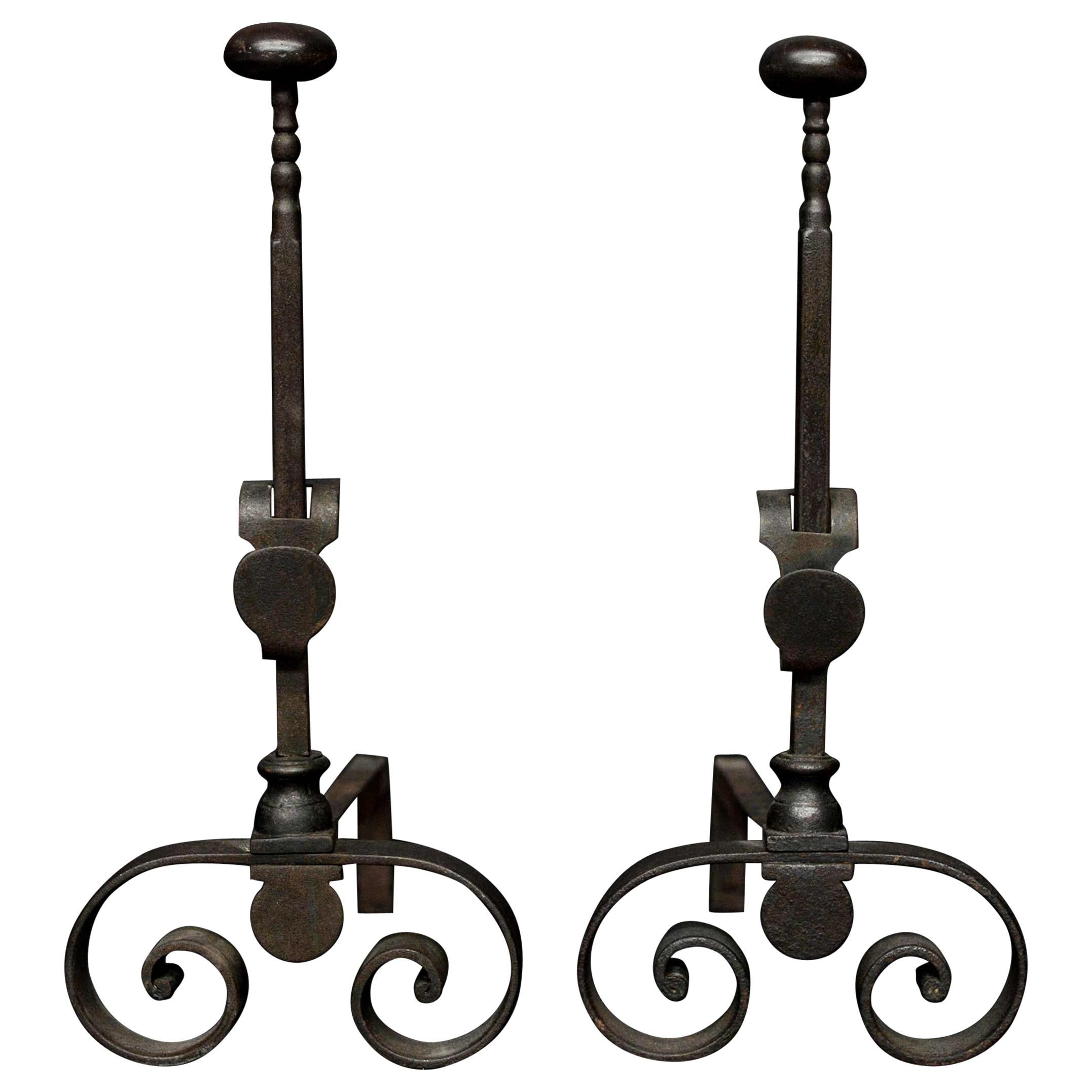 Modernist Wrought Iron Fireplace Set, France, 1950s at 1stDibs