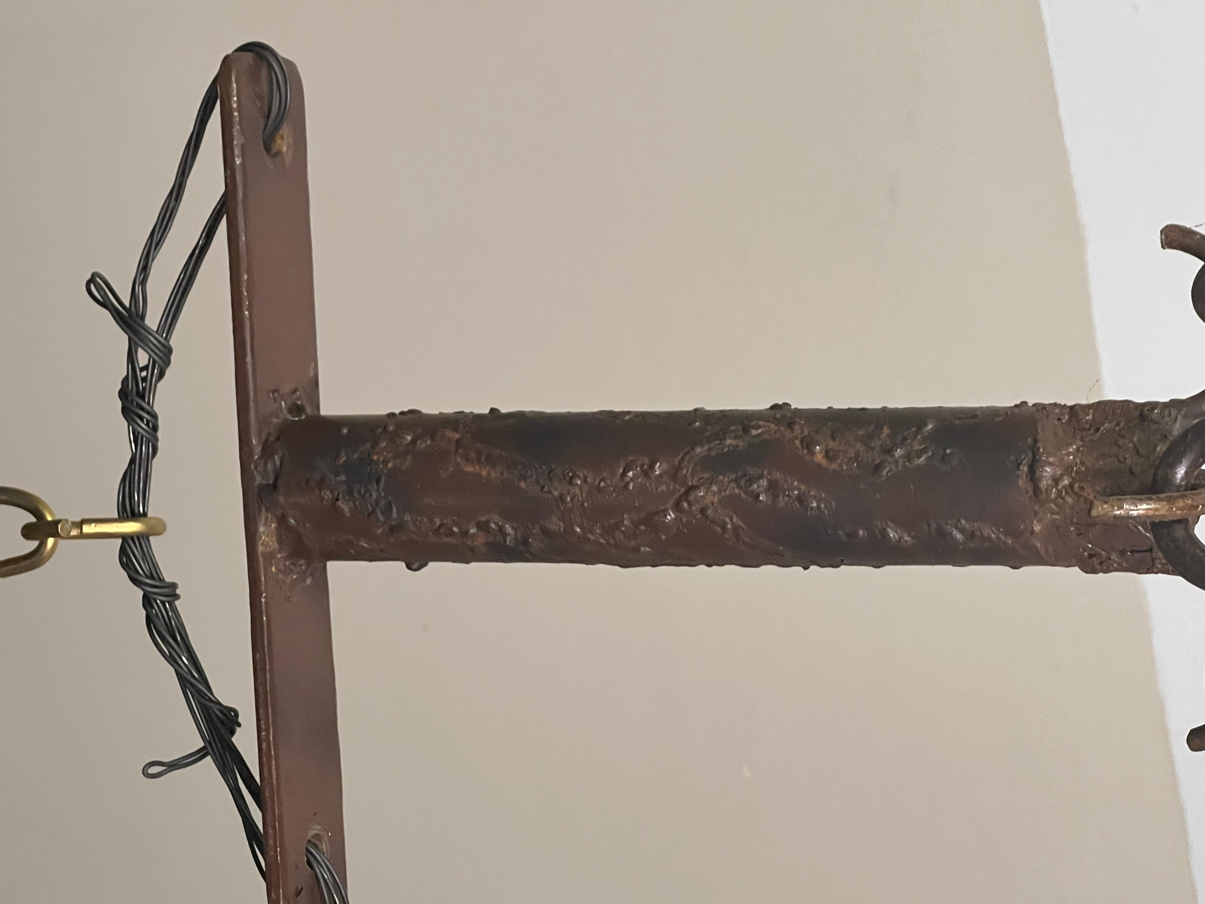 Portavaso francese in ferro battuto a forma di vite - XX secolo in vendita 2