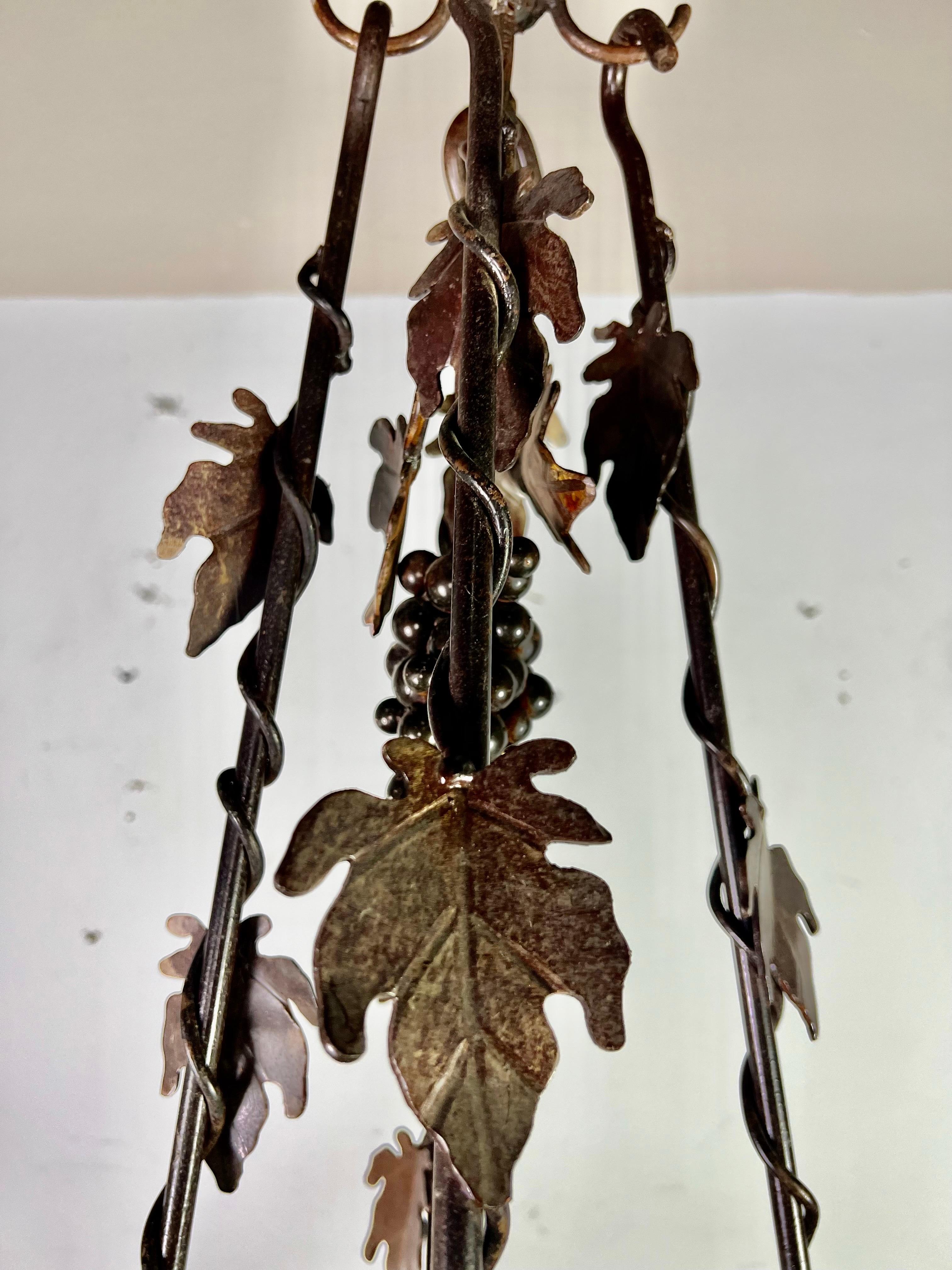Wrought Iron French Grapevine Pot Rack-20th Century For Sale 1