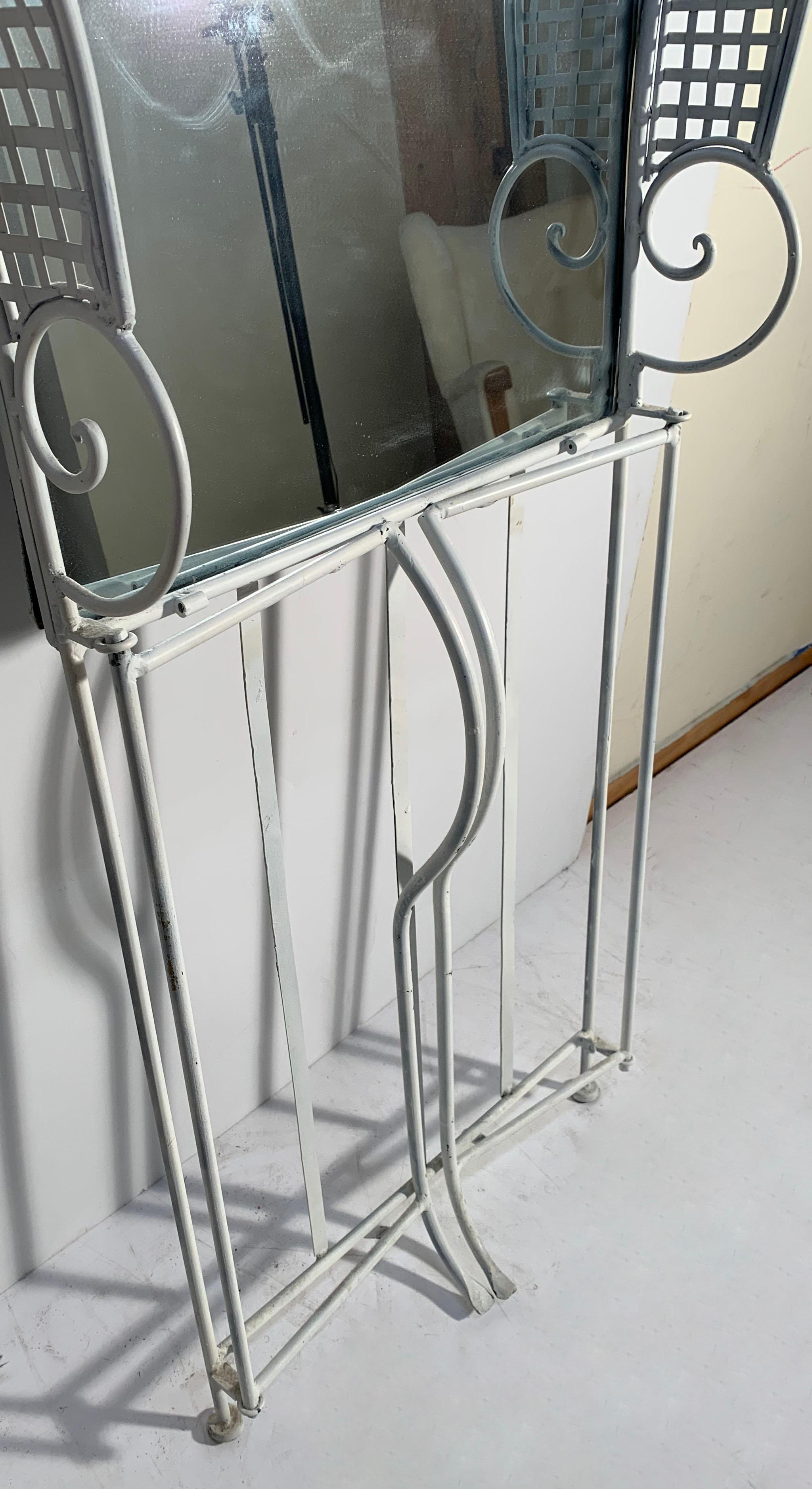 Miroir console en fer forgé ou meuble-lavabo en fer forgé en vente 3