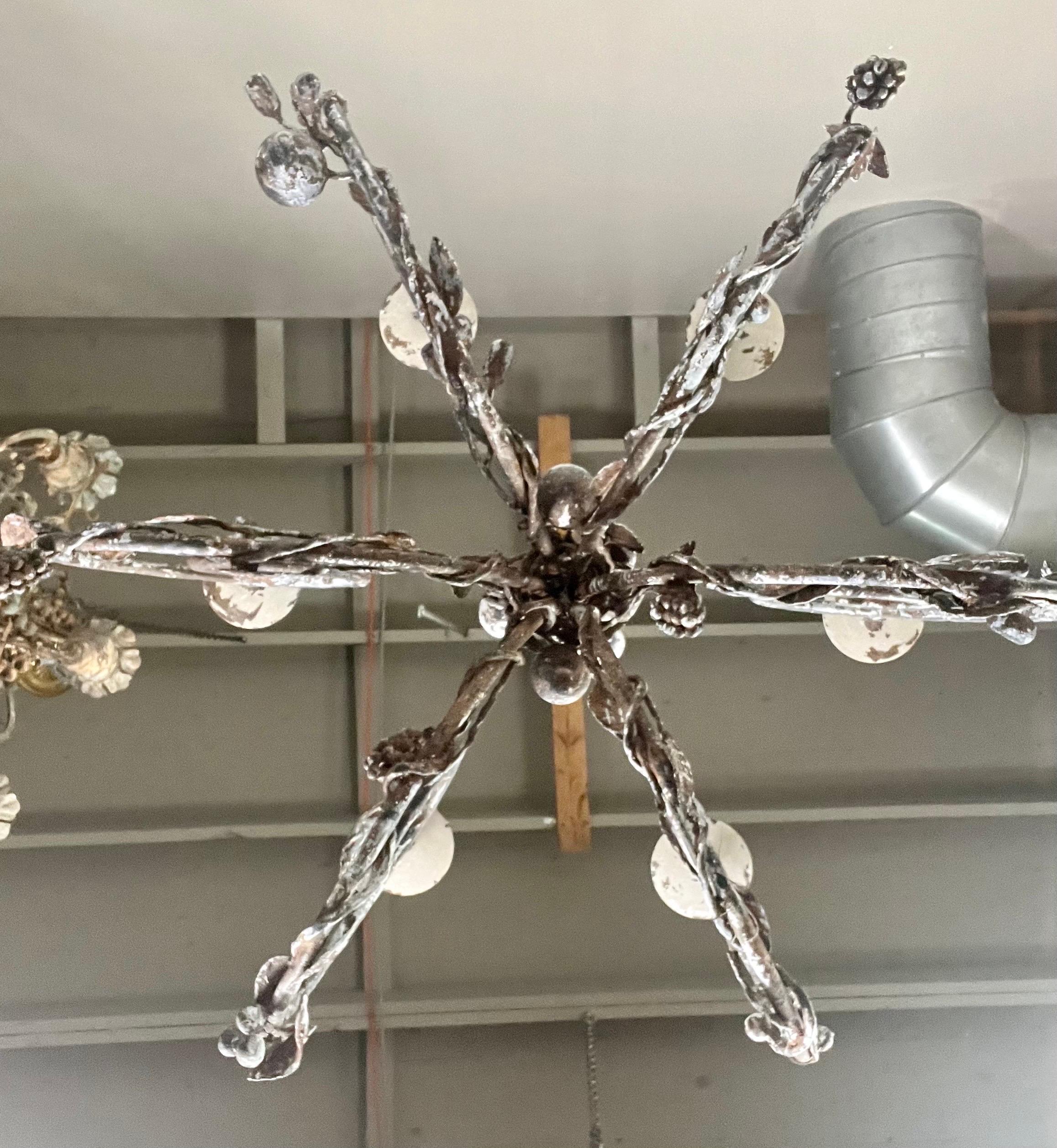 Wrought Iron Fruit Scrolled Chandelier by Ironies 1