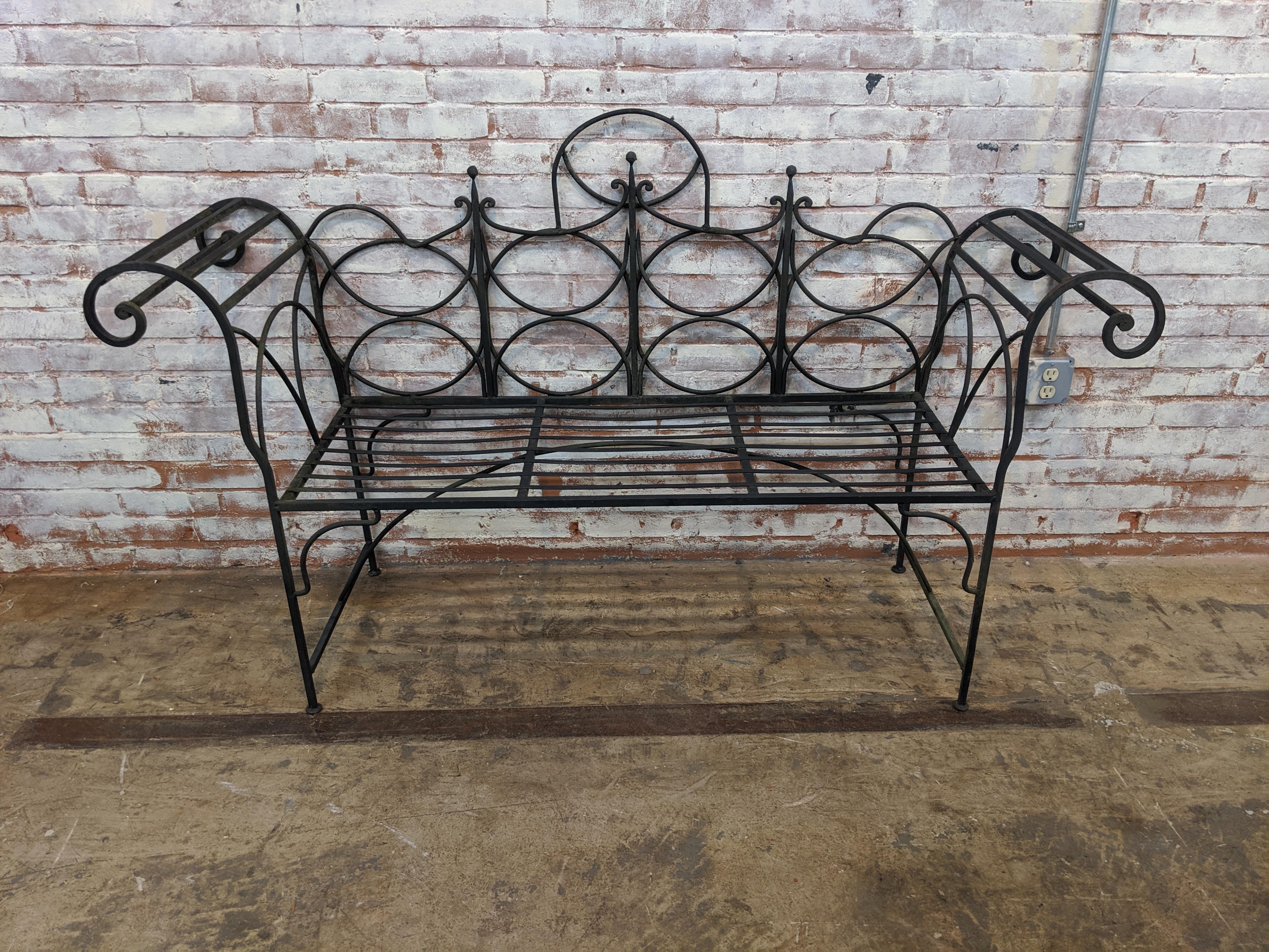 American Wrought Iron Garden Bench