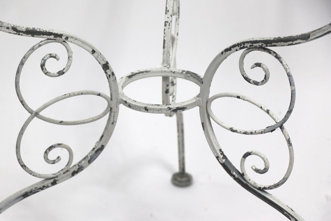 Wrought Iron Garden Cafe Dining Table Attributed to Salterini 4