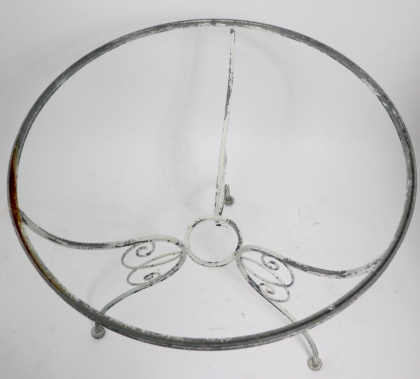 Wrought Iron Garden Cafe Dining Table Attributed to Salterini 1