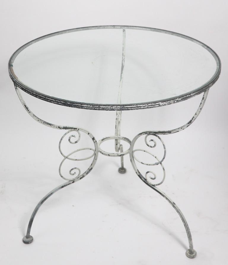 Wrought Iron Garden Cafe Dining Table Attributed to Salterini 2