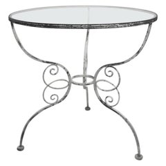 Wrought Iron Garden Cafe Dining Table Attributed to Salterini