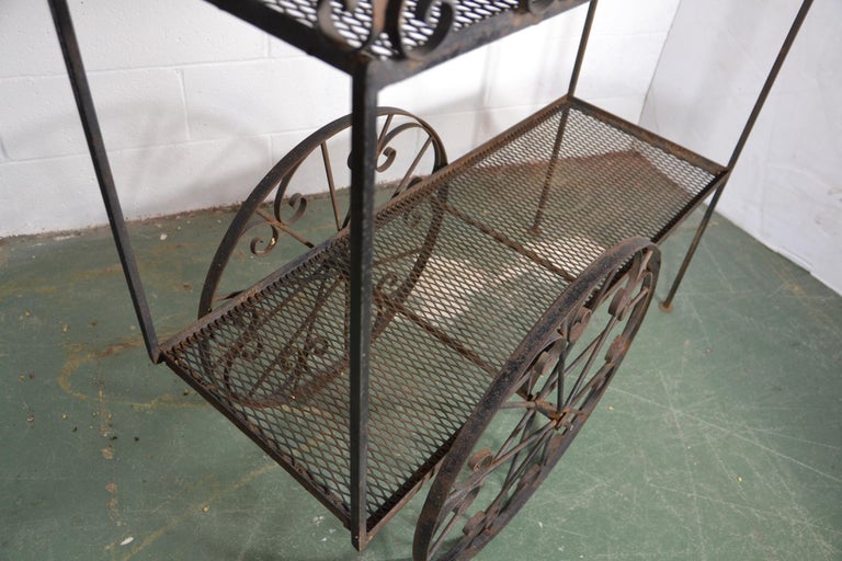 Wrought Iron Garden Cart at 1stDibs