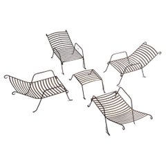 Wrought iron garden lounge chairs France 1940
