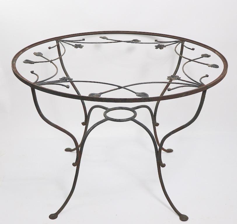 Wrought Iron Garden Patio Dining Table Attributed to Salterini 5