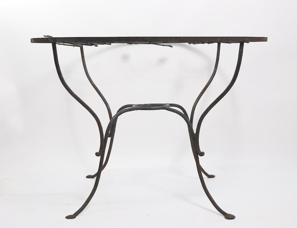 Wrought Iron Garden Patio Dining Table Attributed to Salterini 1