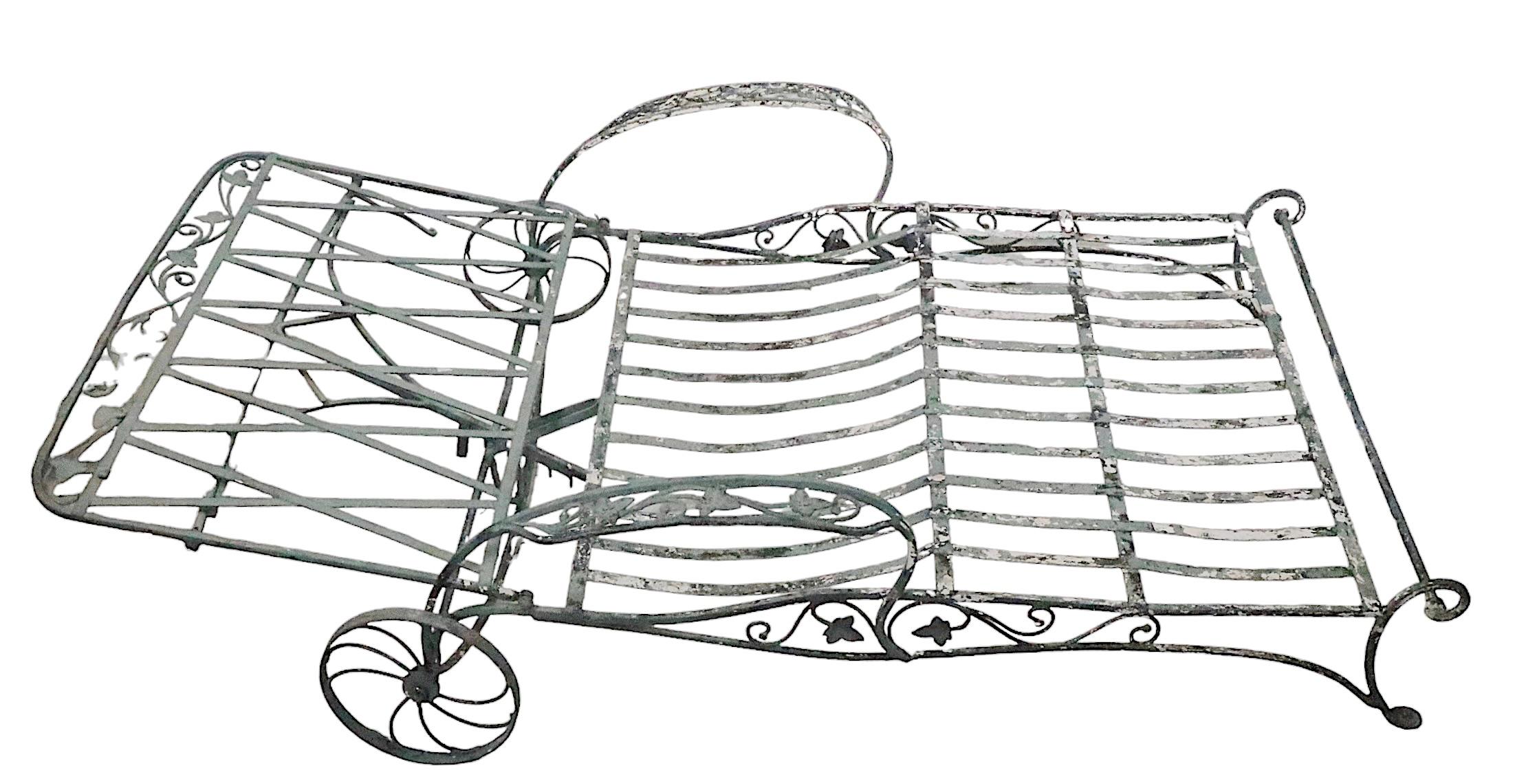  Wrought Iron Garden Patio  Double Wide Reclining Chaise Lounge by Salterini  11