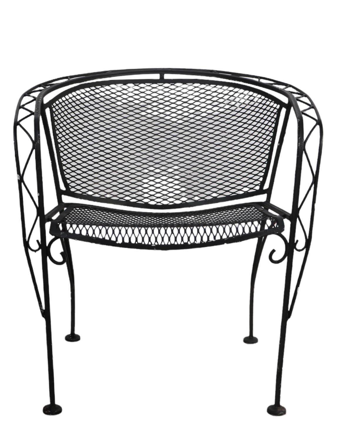 Wrought Iron Garden Patio Poolside Chair by Salterini Ca. 1950/1960's  4