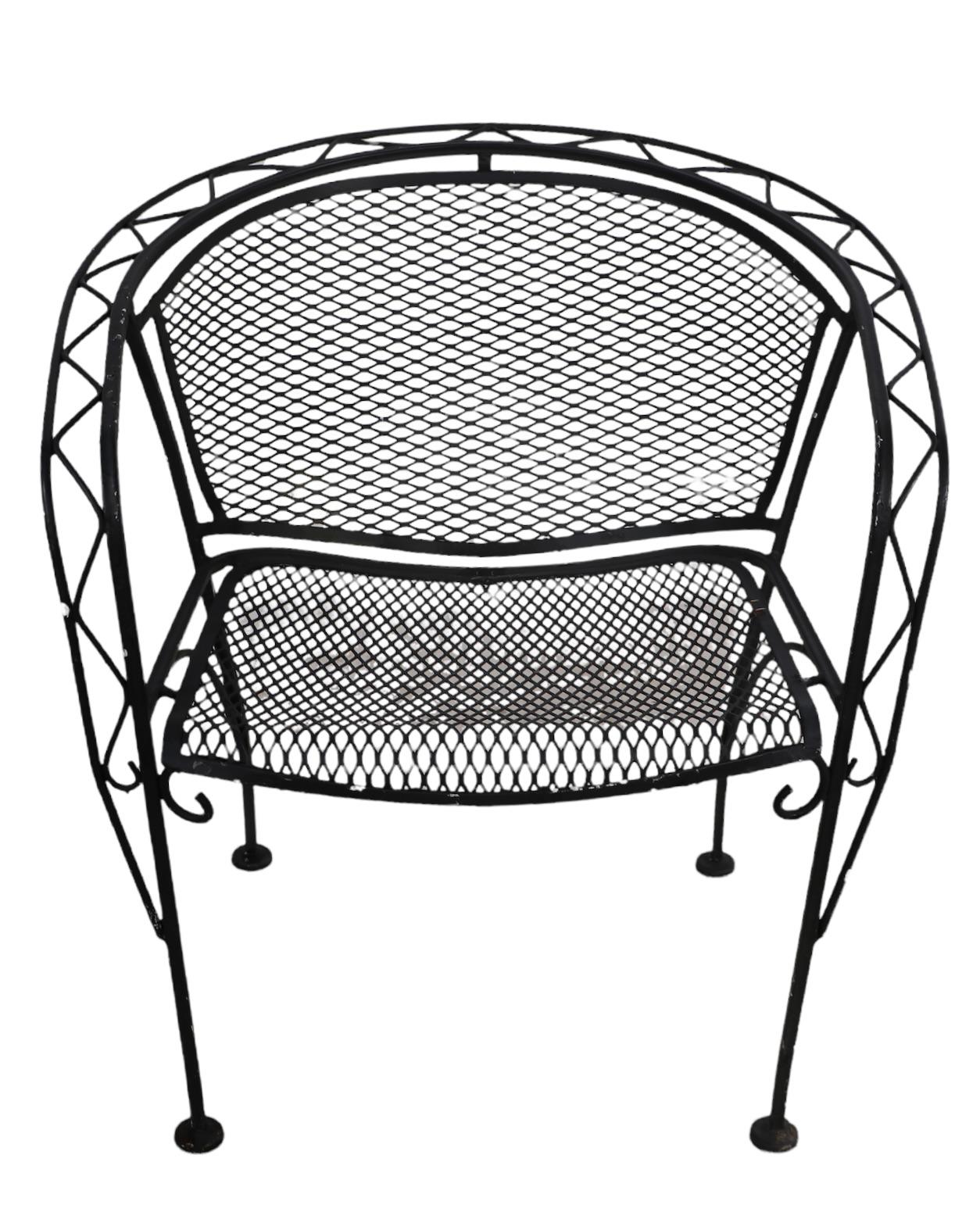 Wrought Iron Garden Patio Poolside Chair by Salterini Ca. 1950/1960's  5
