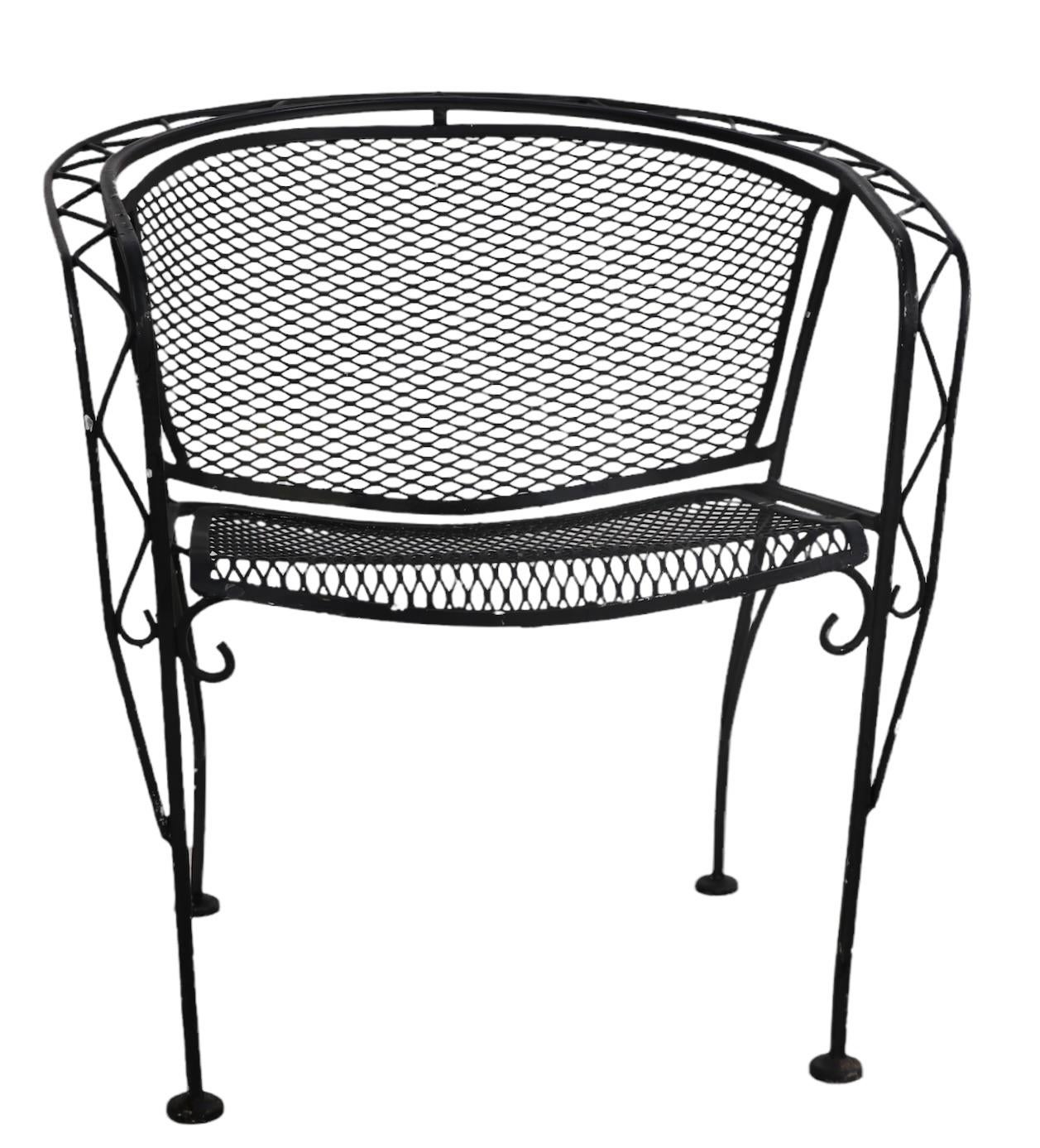 Wrought Iron Garden Patio Poolside Chair by Salterini Ca. 1950/1960's  1