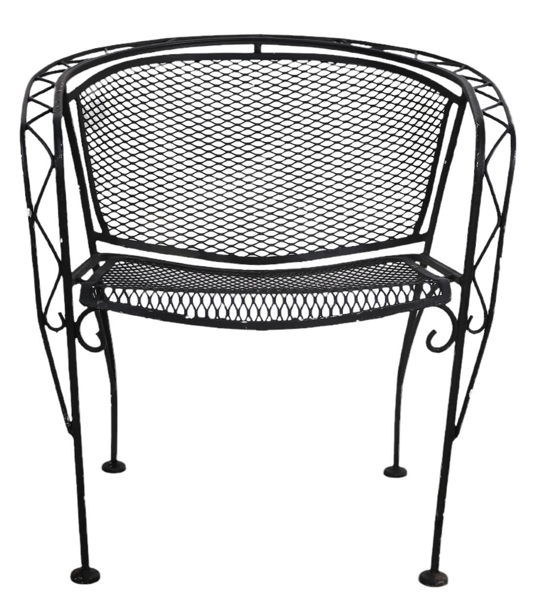 Wrought Iron Garden Patio Poolside Chair by Salterini Ca. 1950/1960's  2