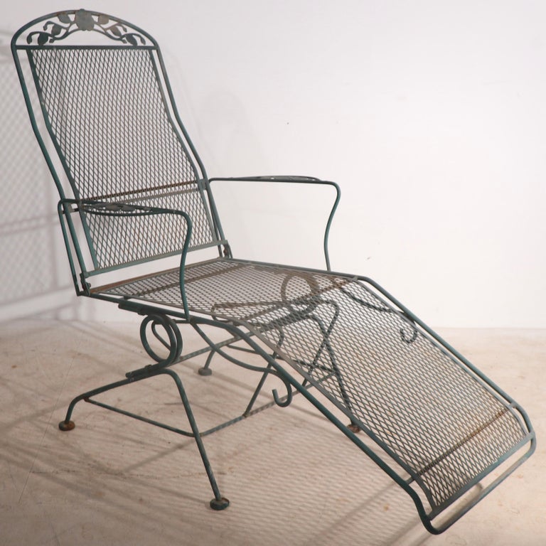 Wrought Iron Garden Patio Poolside Chaise Lounge Briarwood by