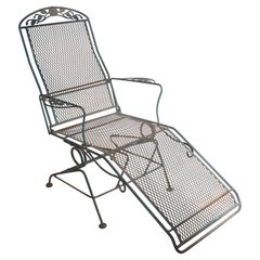 Wrought Iron Garden Patio Poolside Chaise Lounge Briarwood by Meadowcraft