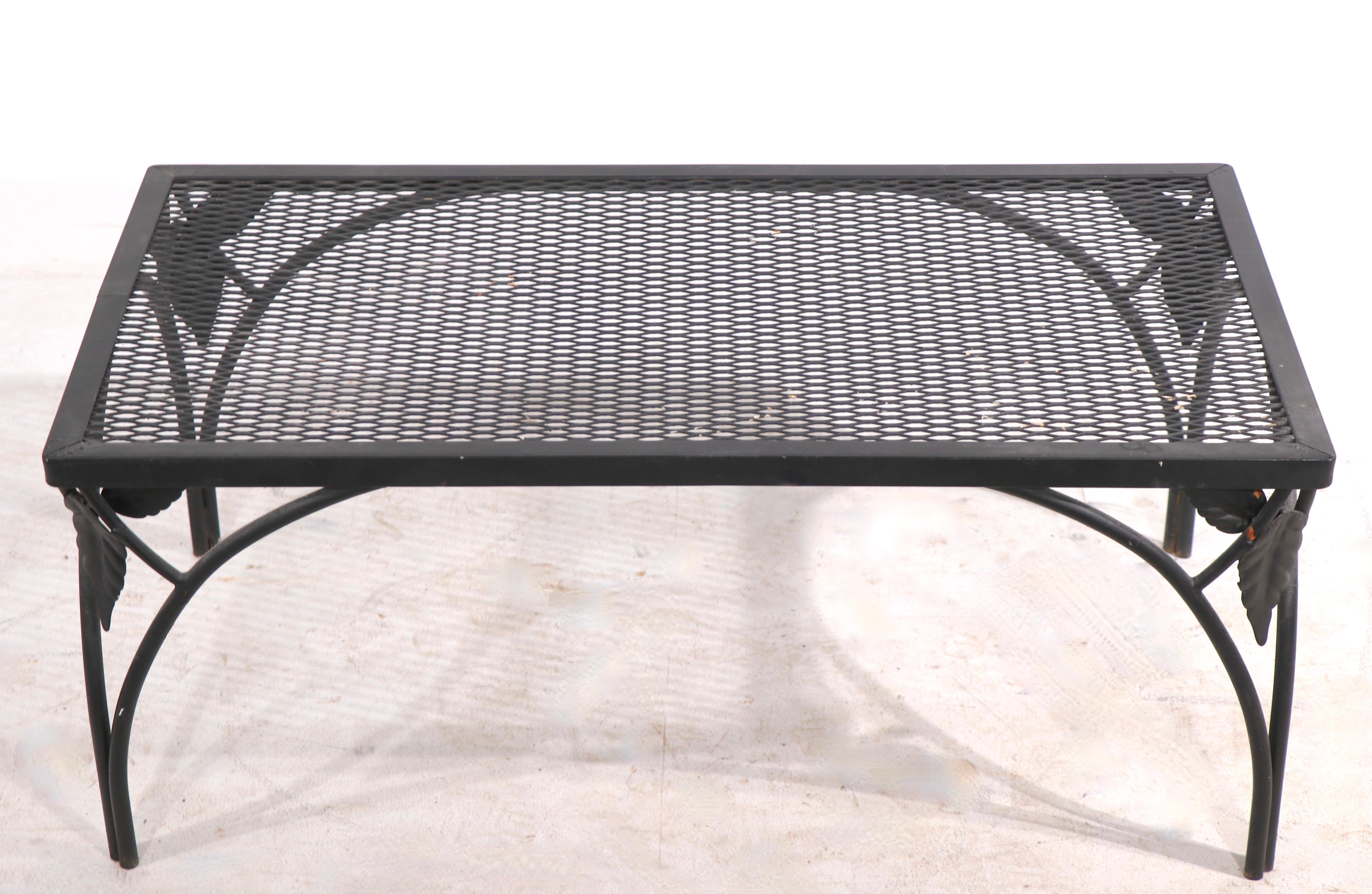 wrought iron patio coffee table