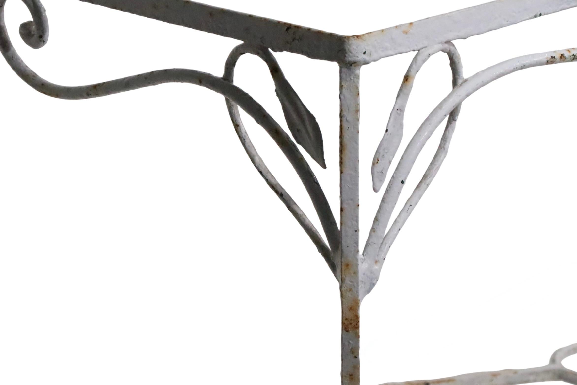 Wrought Iron Garden Patio Poolside Dining Table att. to Woodard c 1930/1950's For Sale 1