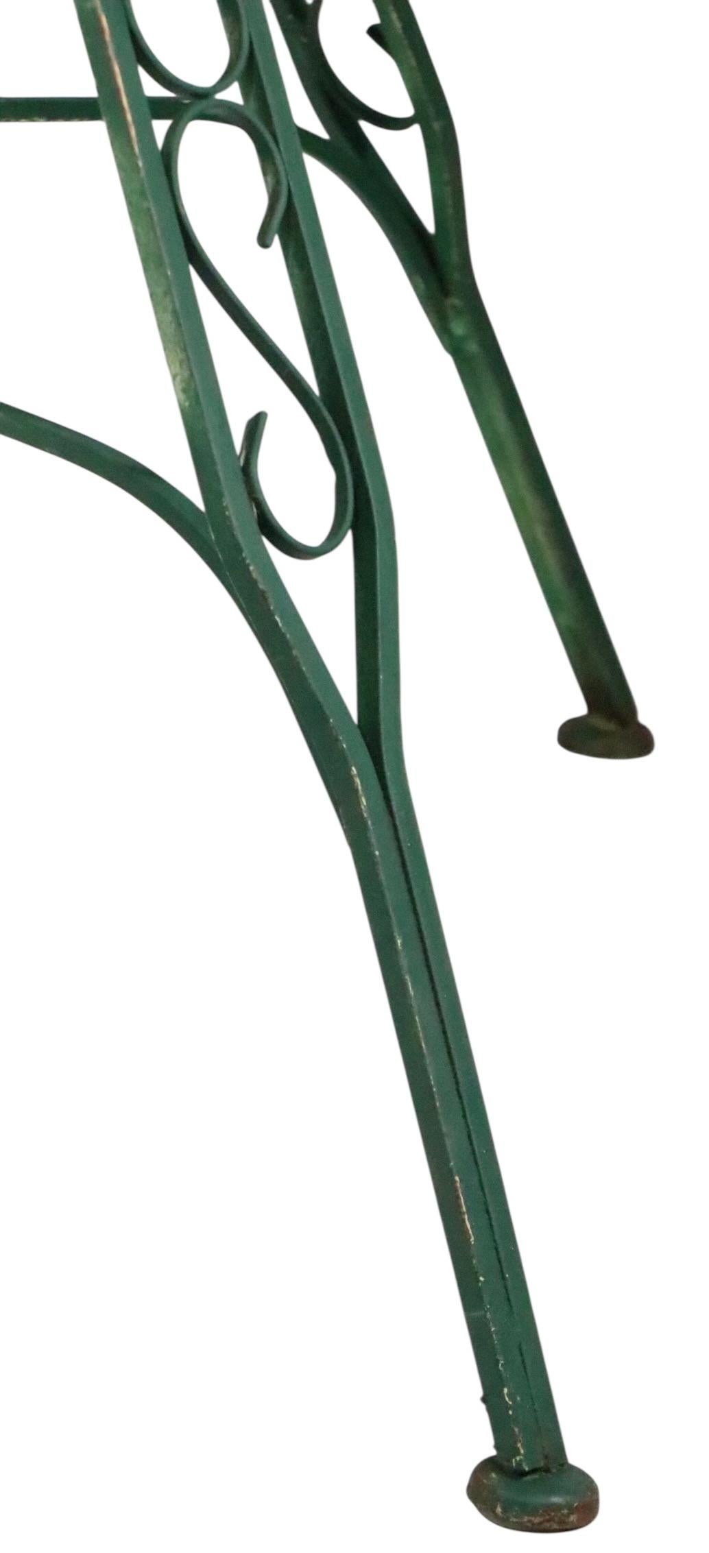 20th Century Wrought Iron Garden Patio Poolside Dining Table by Salterini c 1950/60's For Sale