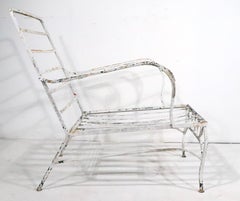 Wrought Iron Garden Patio Poolside Lounge Chair att. to Salterini
