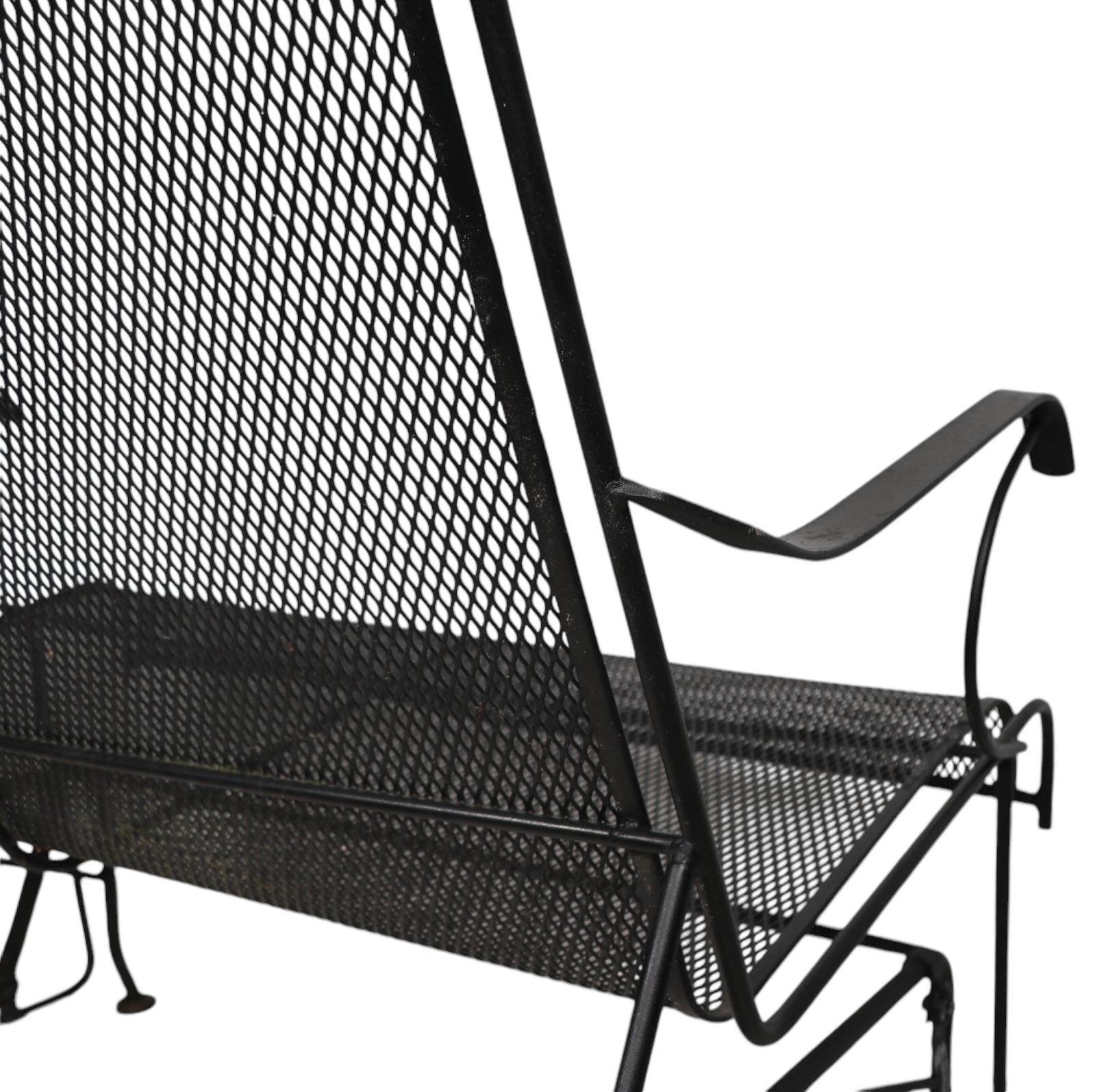 Schmiedeeisen Garten Terrasse Poolside  Loveseat Glider-Set im Angebot 6