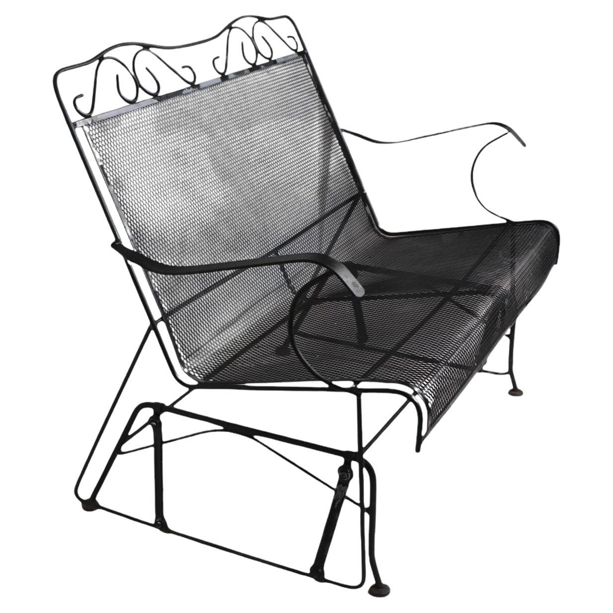 Wrought Iron Garden Patio Poolside  Loveseat Glider Settee