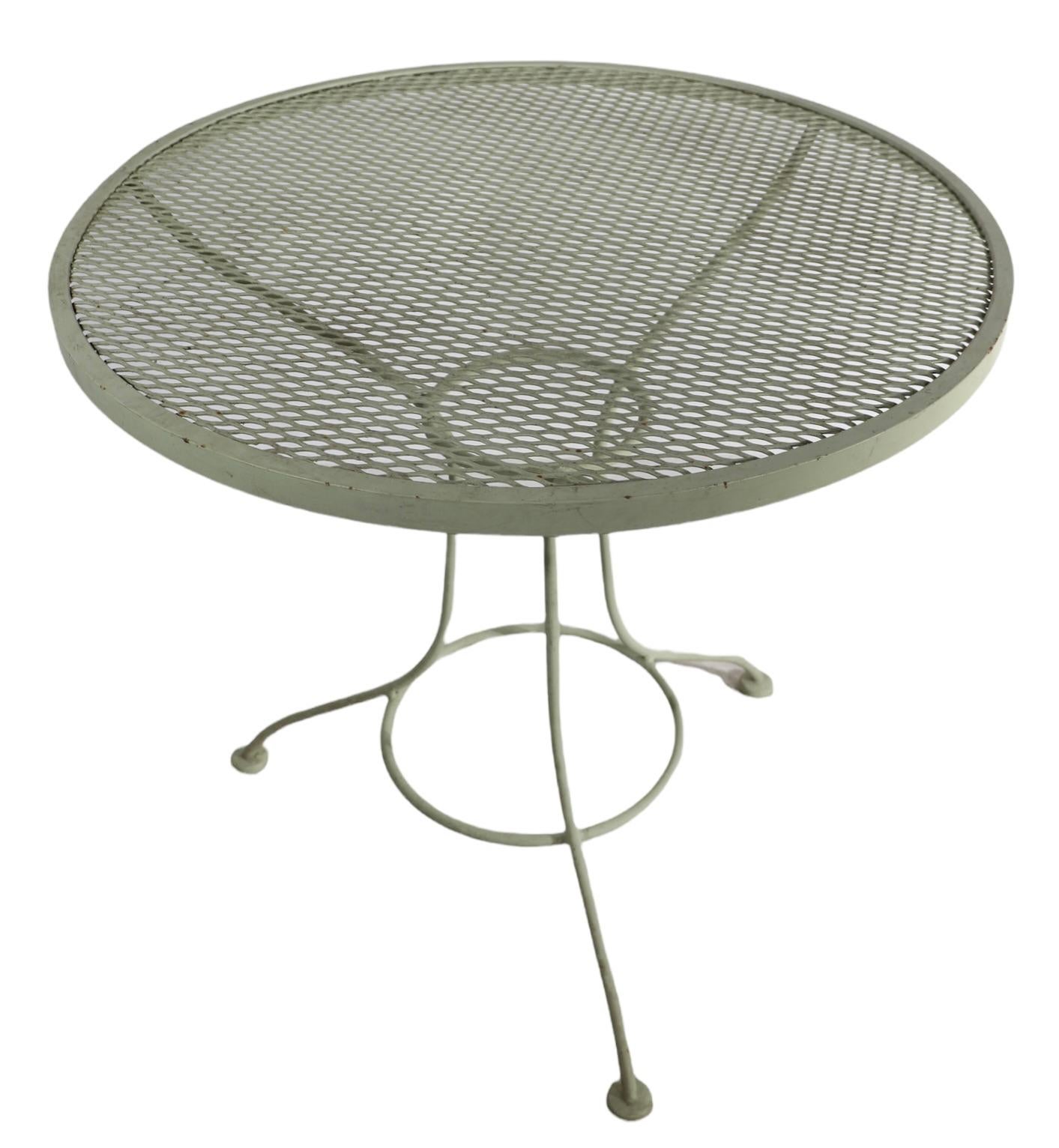 Mid-Century Modern Wrought Iron Garden Patio Poolside Table by Salterini