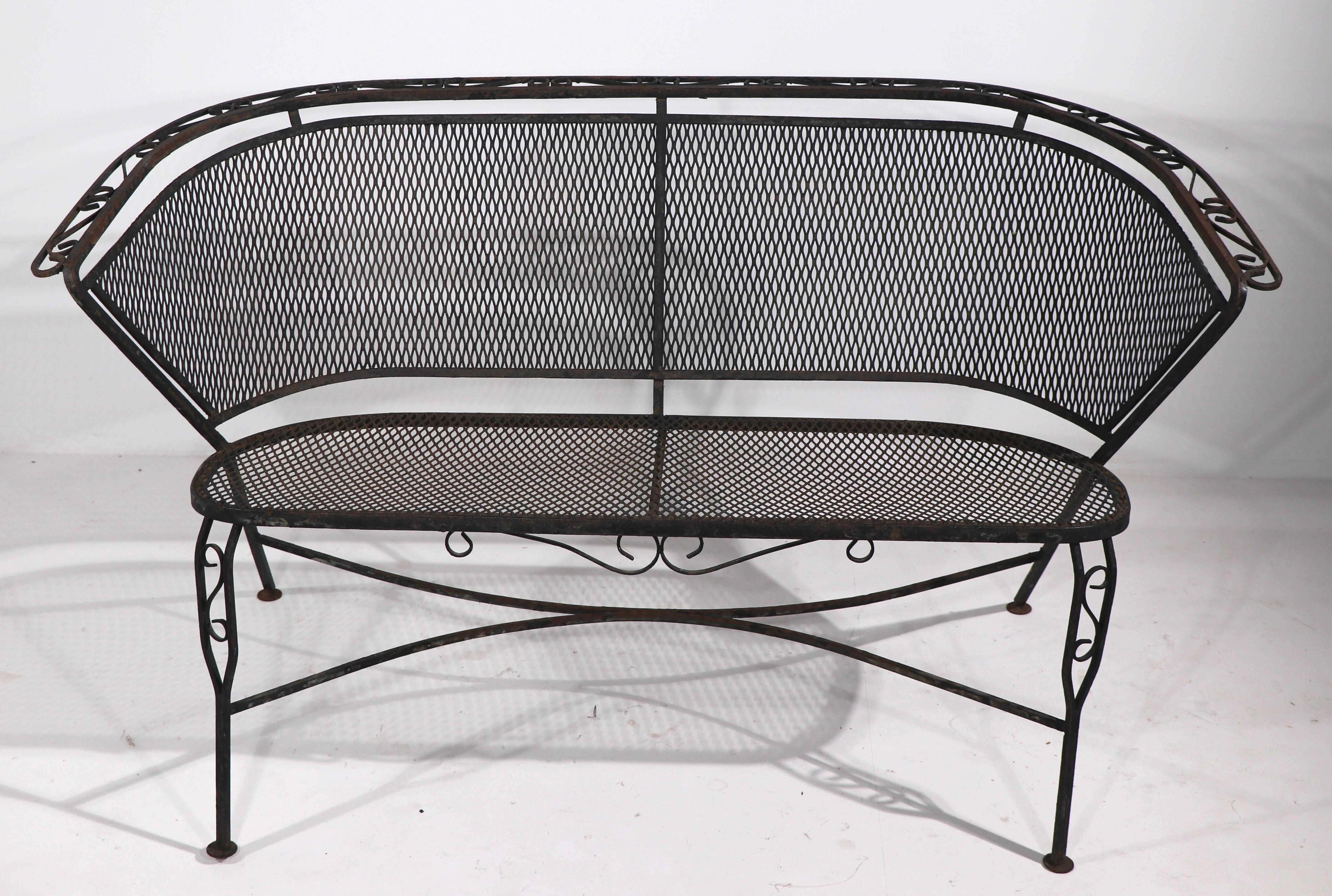 wrought iron patio couch