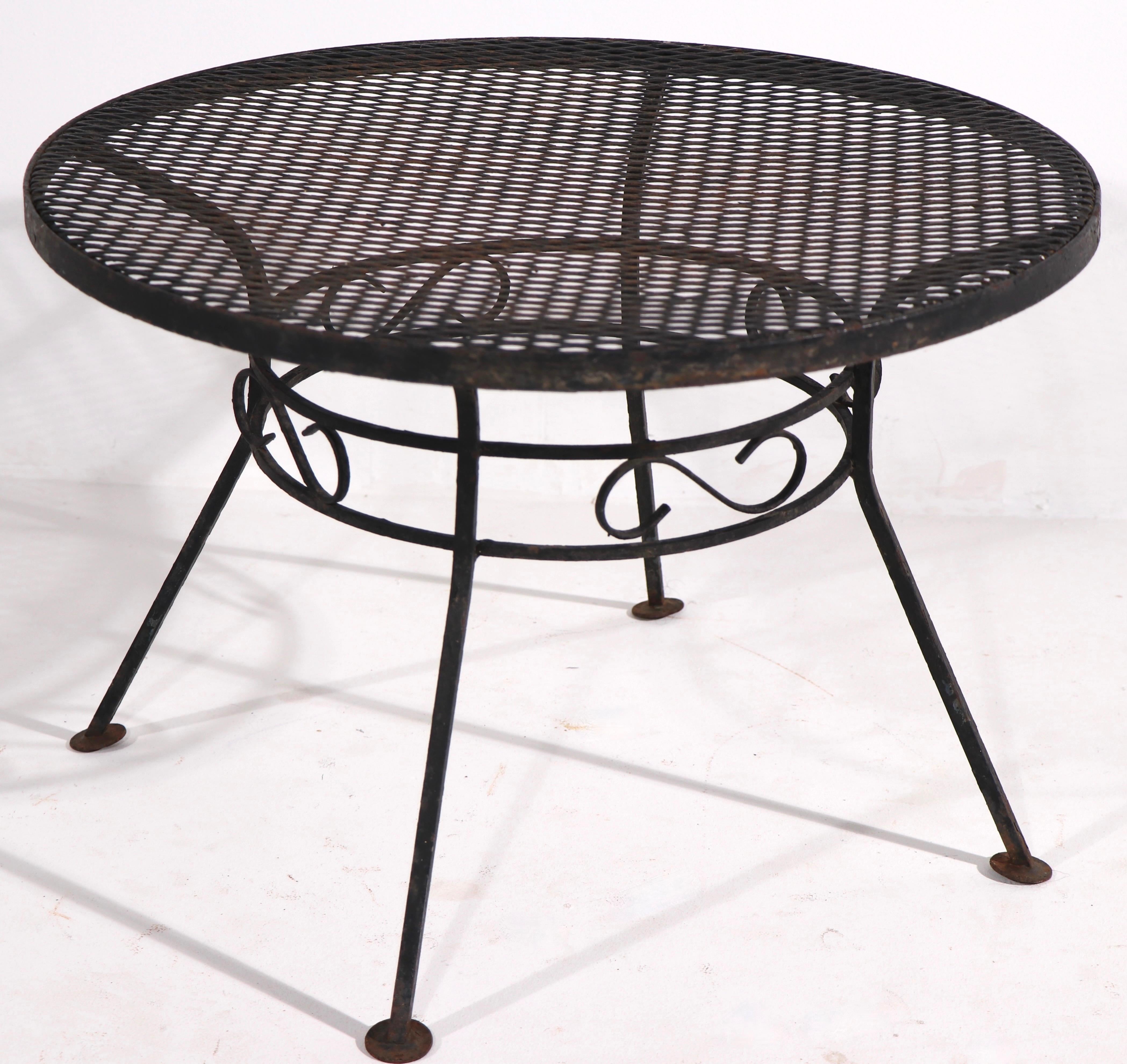 wrought iron patio side table