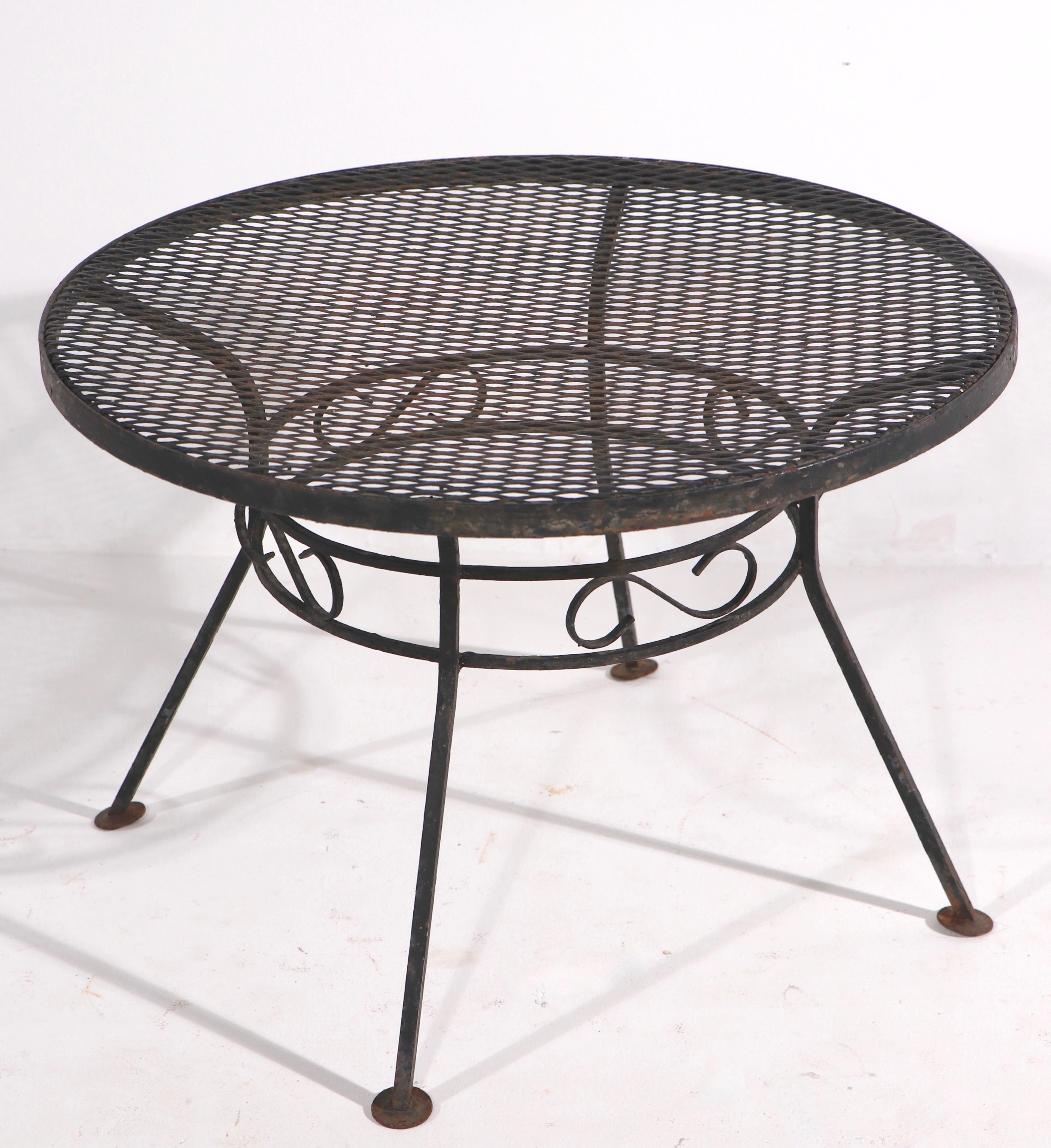 wrought iron patio side table