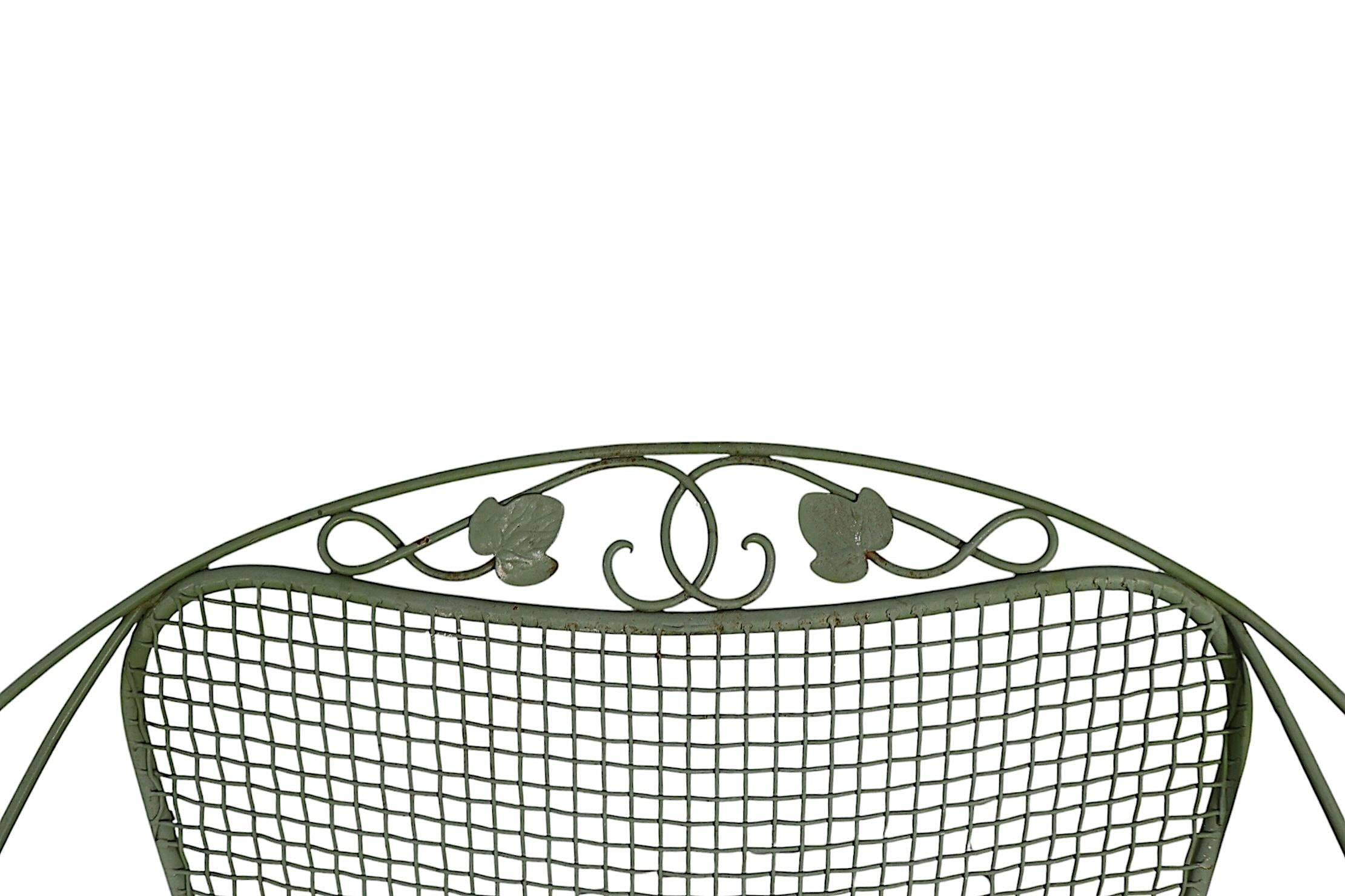 Wrought Iron Garden Patio  Tete a Tete by Woodard c 1950/70's 7