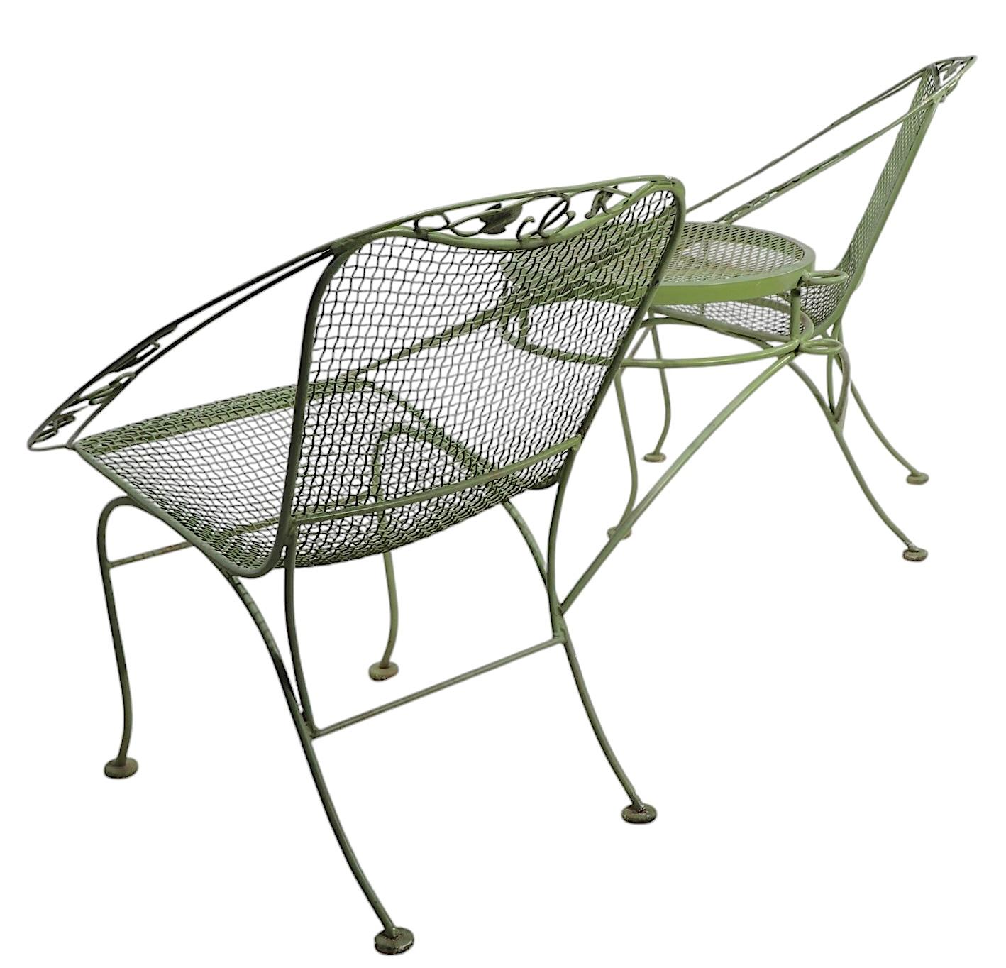 Wrought Iron Garden Patio  Tete a Tete by Woodard c 1950/70's 8