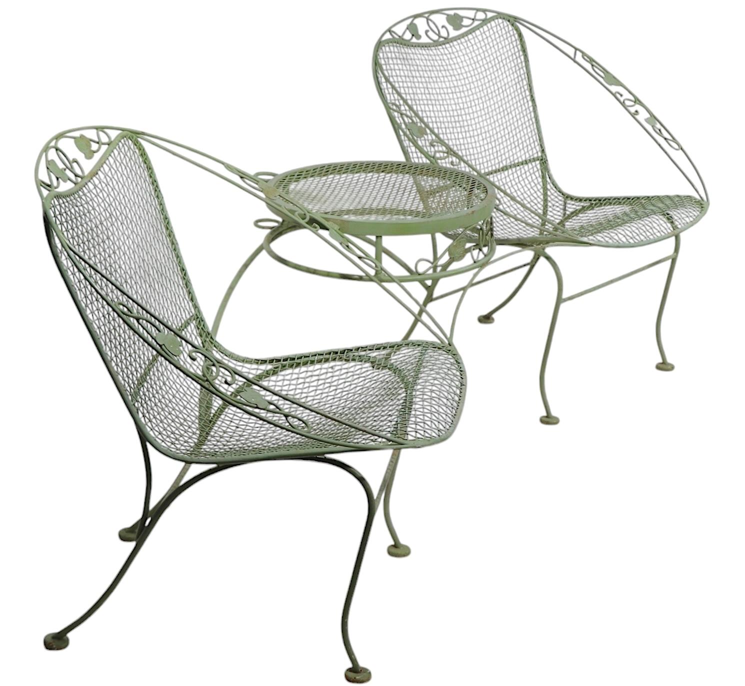 Wrought Iron Garden Patio  Tete a Tete by Woodard c 1950/70's 10