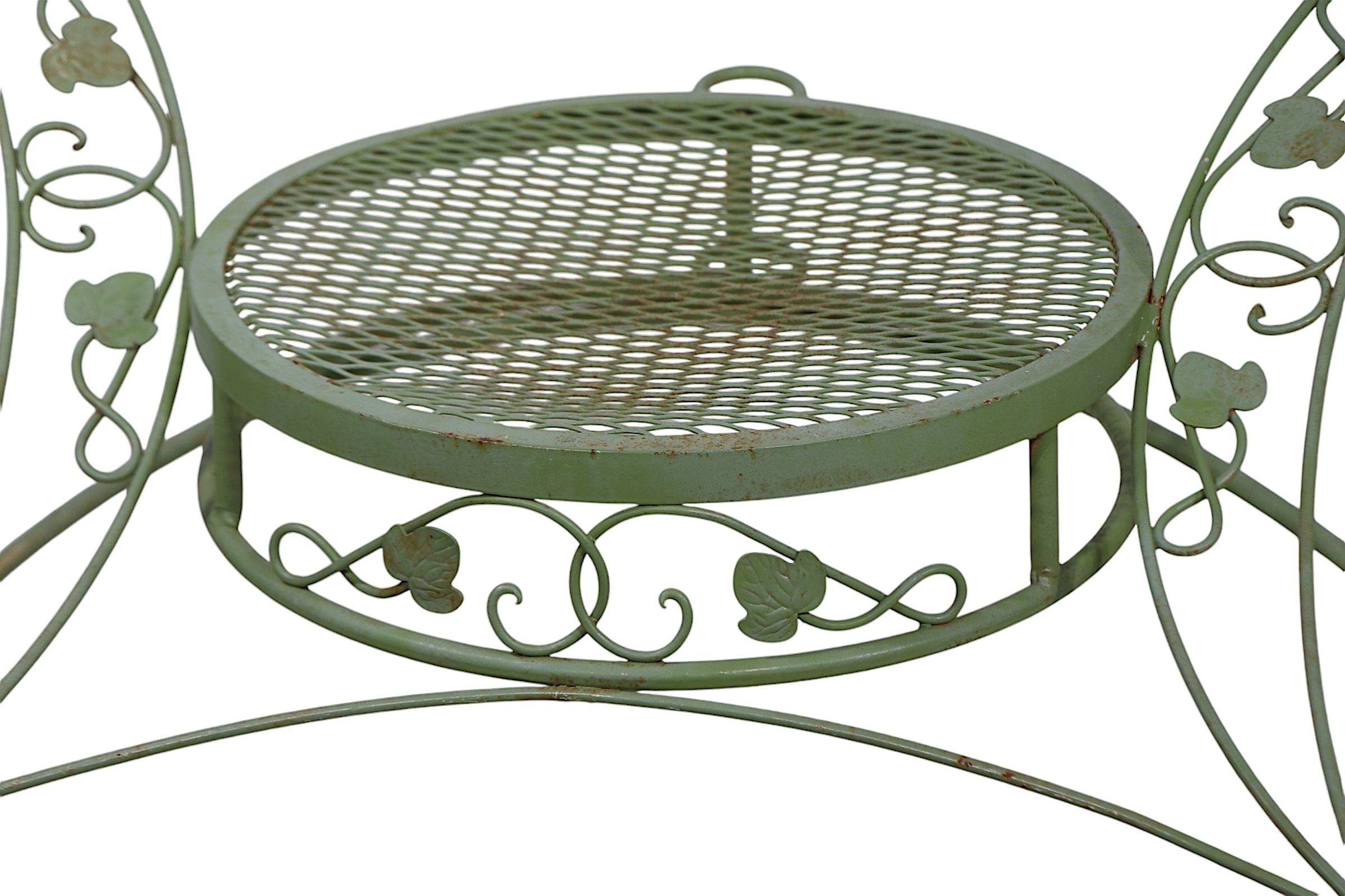 Wrought Iron Garden Patio  Tete a Tete by Woodard c 1950/70's 14