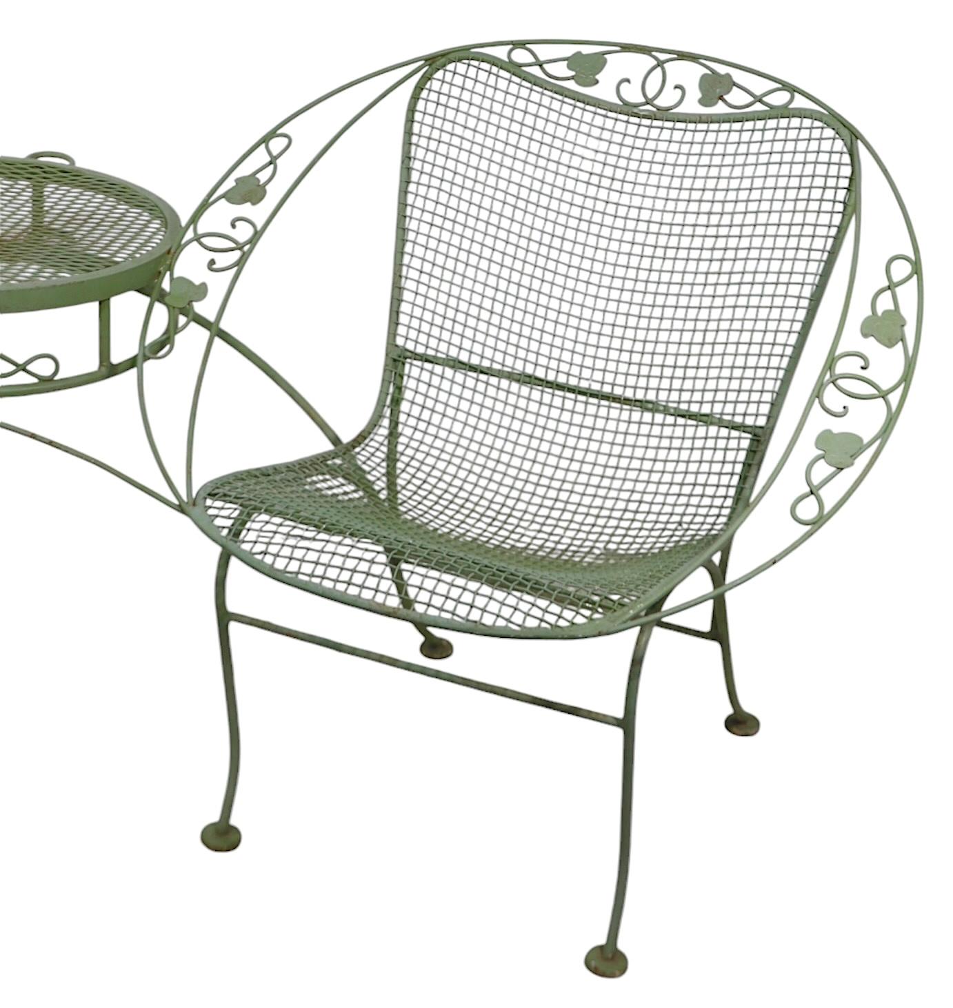 American Wrought Iron Garden Patio  Tete a Tete by Woodard c 1950/70's