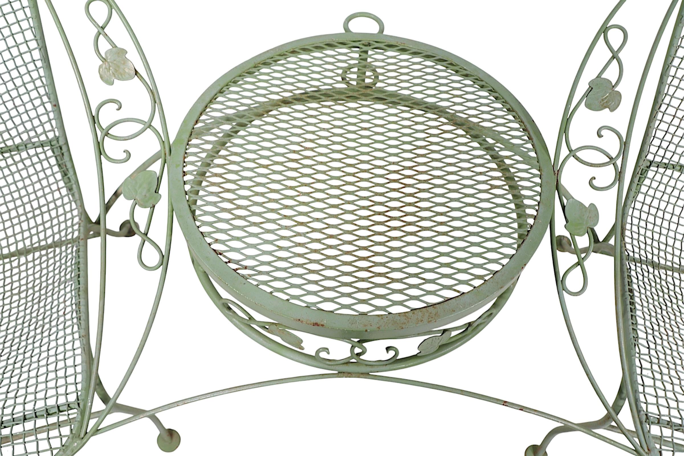 Wrought Iron Garden Patio  Tete a Tete by Woodard c 1950/70's 3