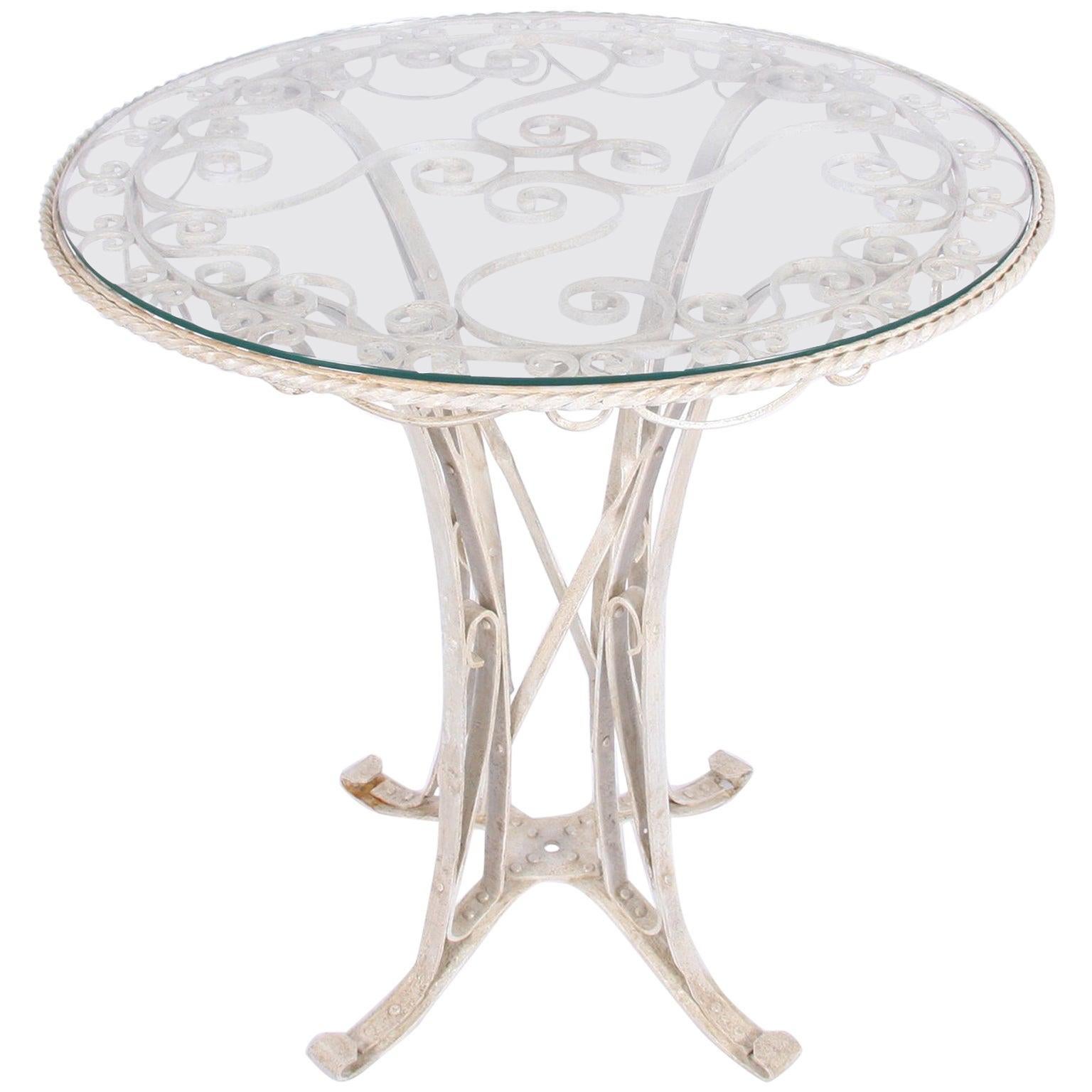 Wrought Iron Garden Table at 1stDibs