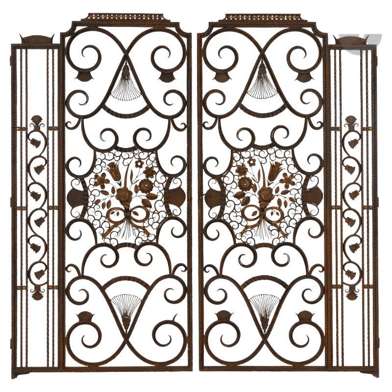 Wrought Iron Gate, After Edgar Brandt For Sale
